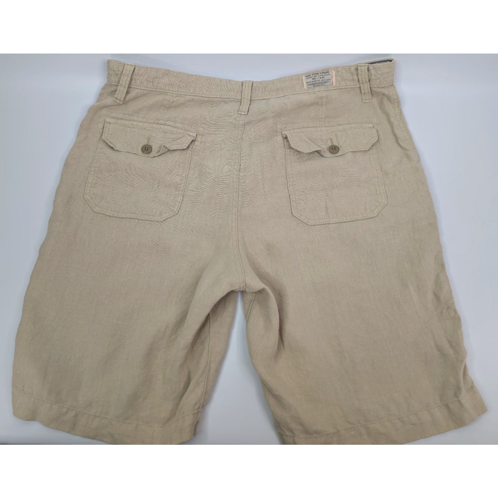 Lucky Brand Lucky Brand Shorts Mens 38 Khaki Linen Chino Drawstring Lightweight Button Fly Casual Travel Size US 38 / EU 54 - 2 Thumbnail
