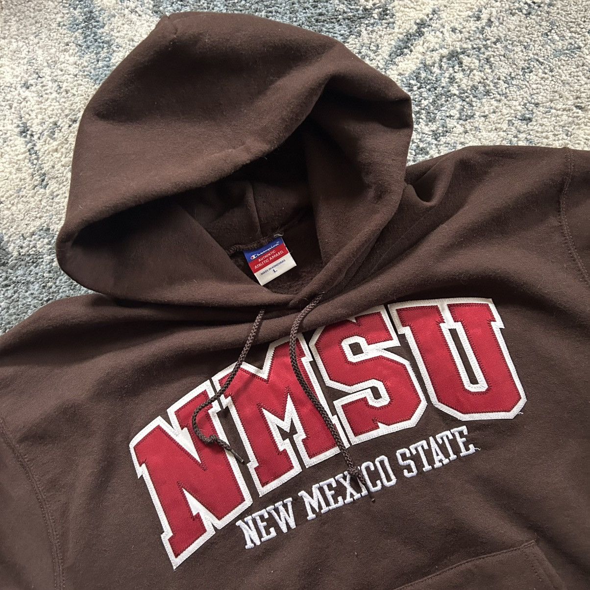 Champion NMSU BROWN BURGUNDY CREAM TACKLE TWiLL REVERSE WEAVE HOODiE Size US L / EU 52-54 / 3 - 14 Thumbnail