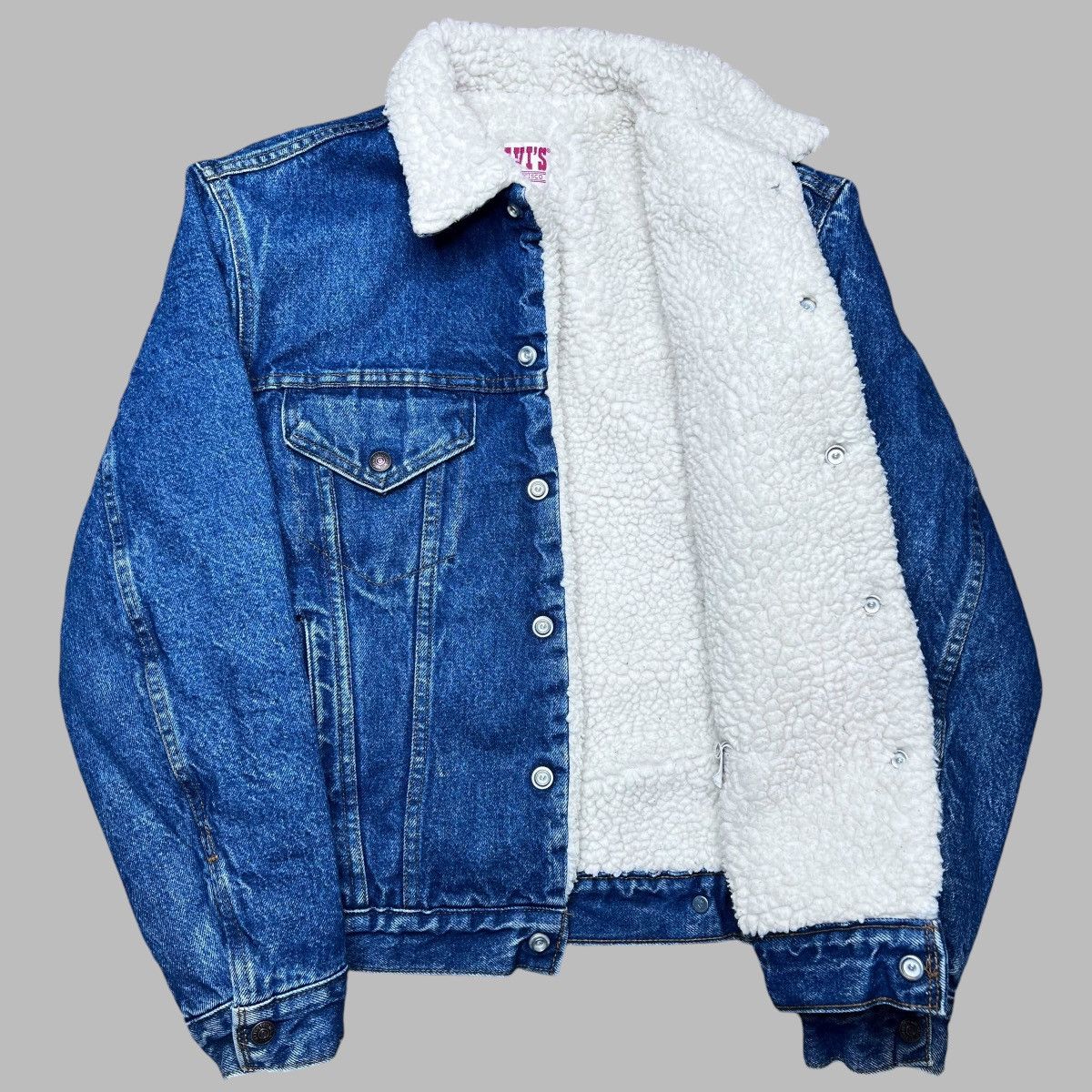 Levi's × Vintage Vintage 1980s Levi’s Denim Sherpa Lined Trucker Jacket Size US S / EU 44-46 / 1 - 2 Thumbnail