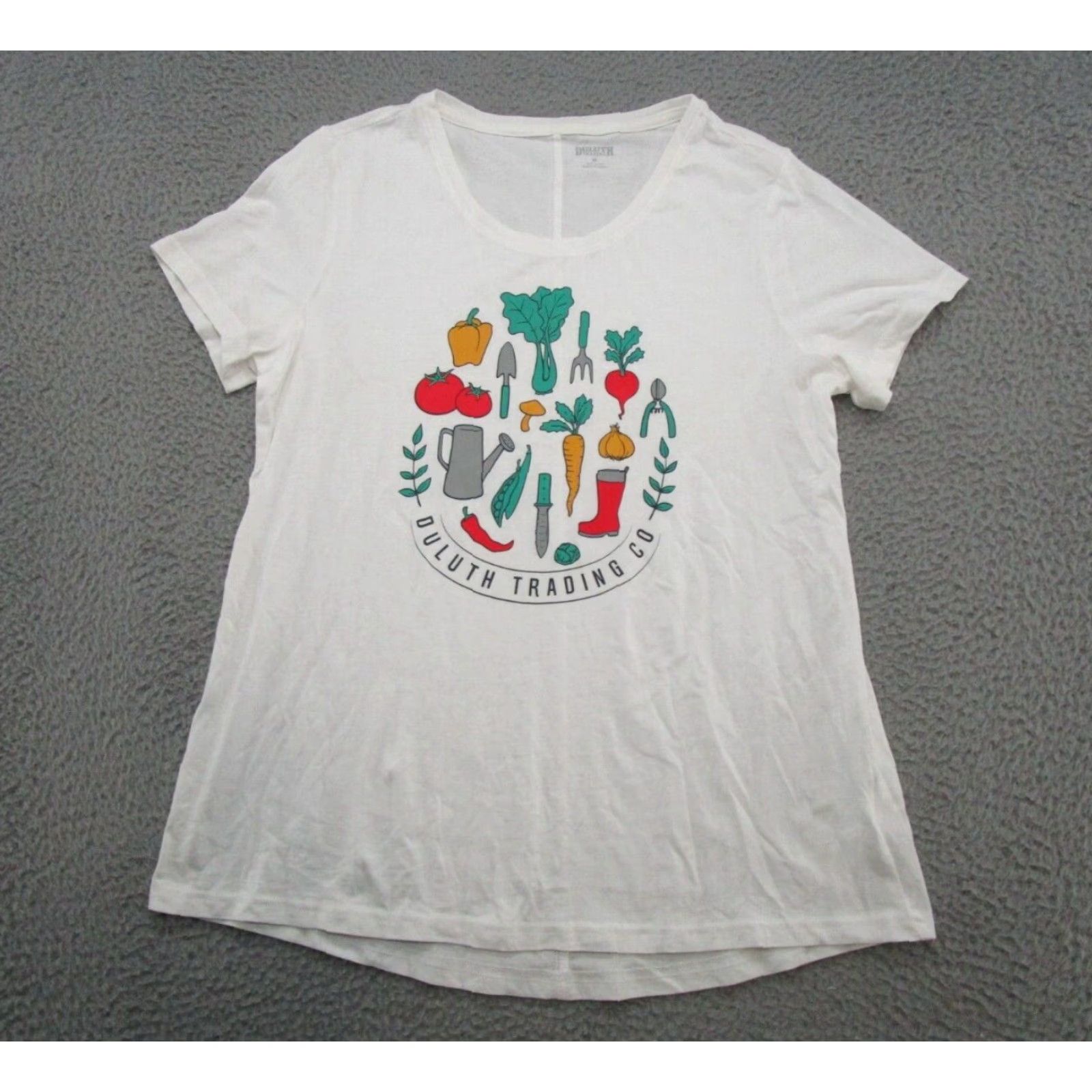 Vintage Duluth Women's Gardening Vegetables T-Shirt Size M Cotton White Reading/Read Size M / US 6-8 / IT 42-44 - 2 Thumbnail