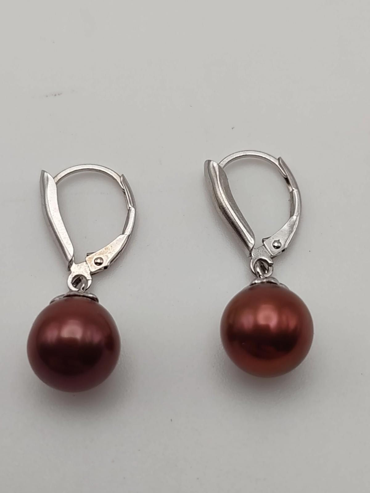The Unbranded Brand Sterling Silver Earrings Brown Freshwater Pearl Drop earring Size ONE SIZE - 5 Thumbnail