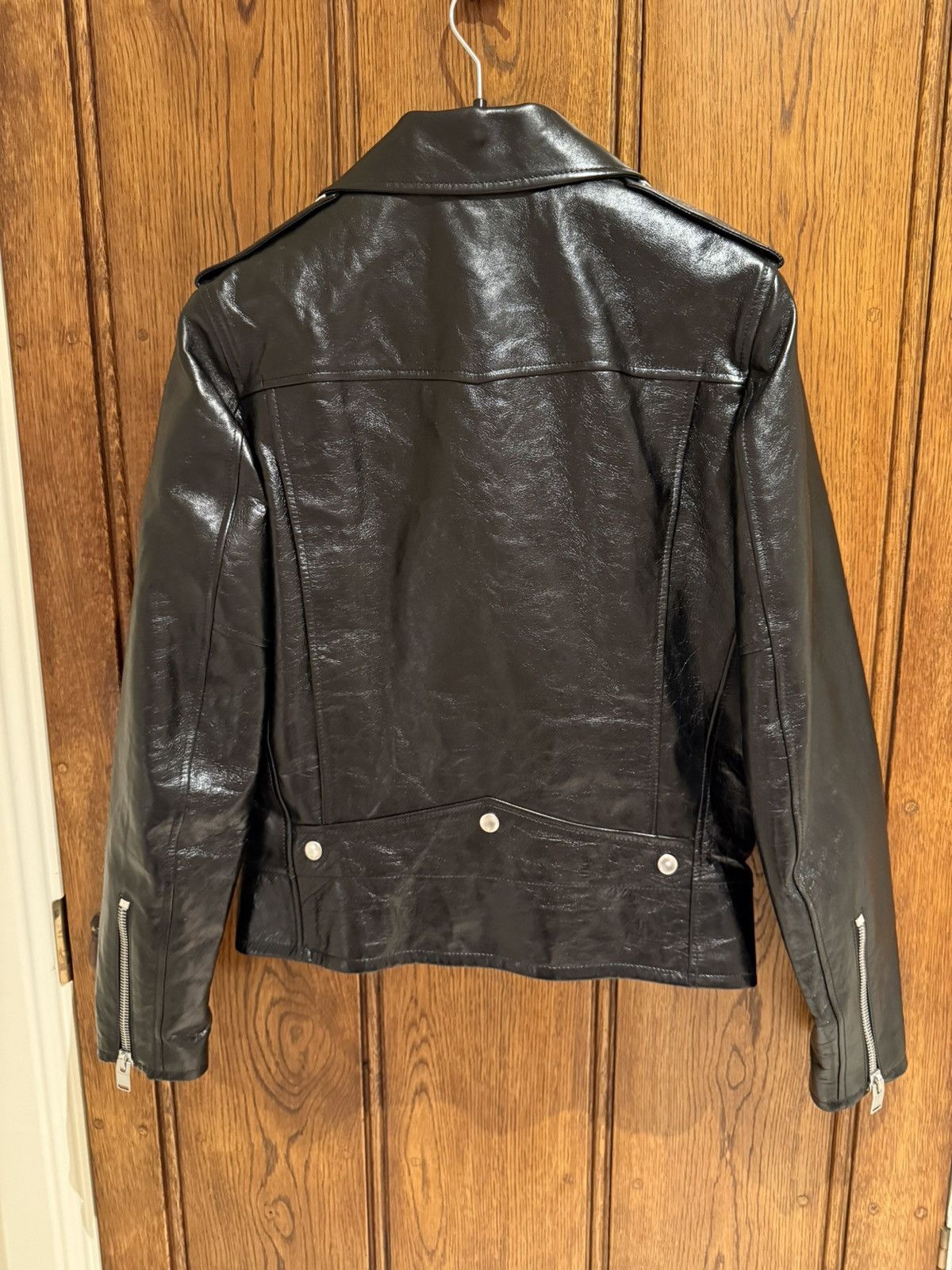 Saint Laurent Paris Saint Laurent oiled calf black leather biker jacket 46 L01 Size US S / EU 44-46 / 1 - 12 Thumbnail
