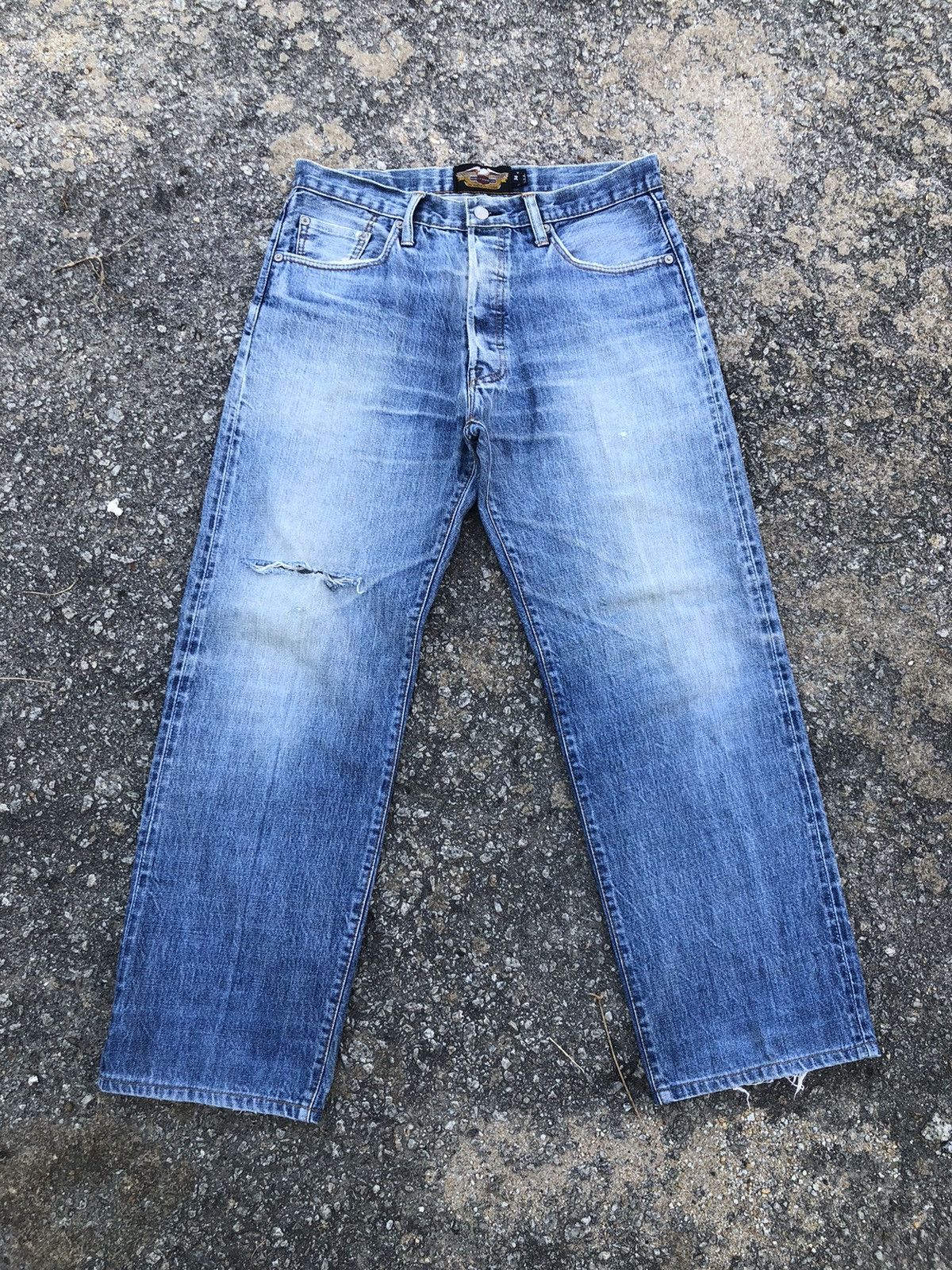 Harley Davidson × Vintage Vintage Harley Davidson Denim Jeans Size US 33 - 1 Thumbnail