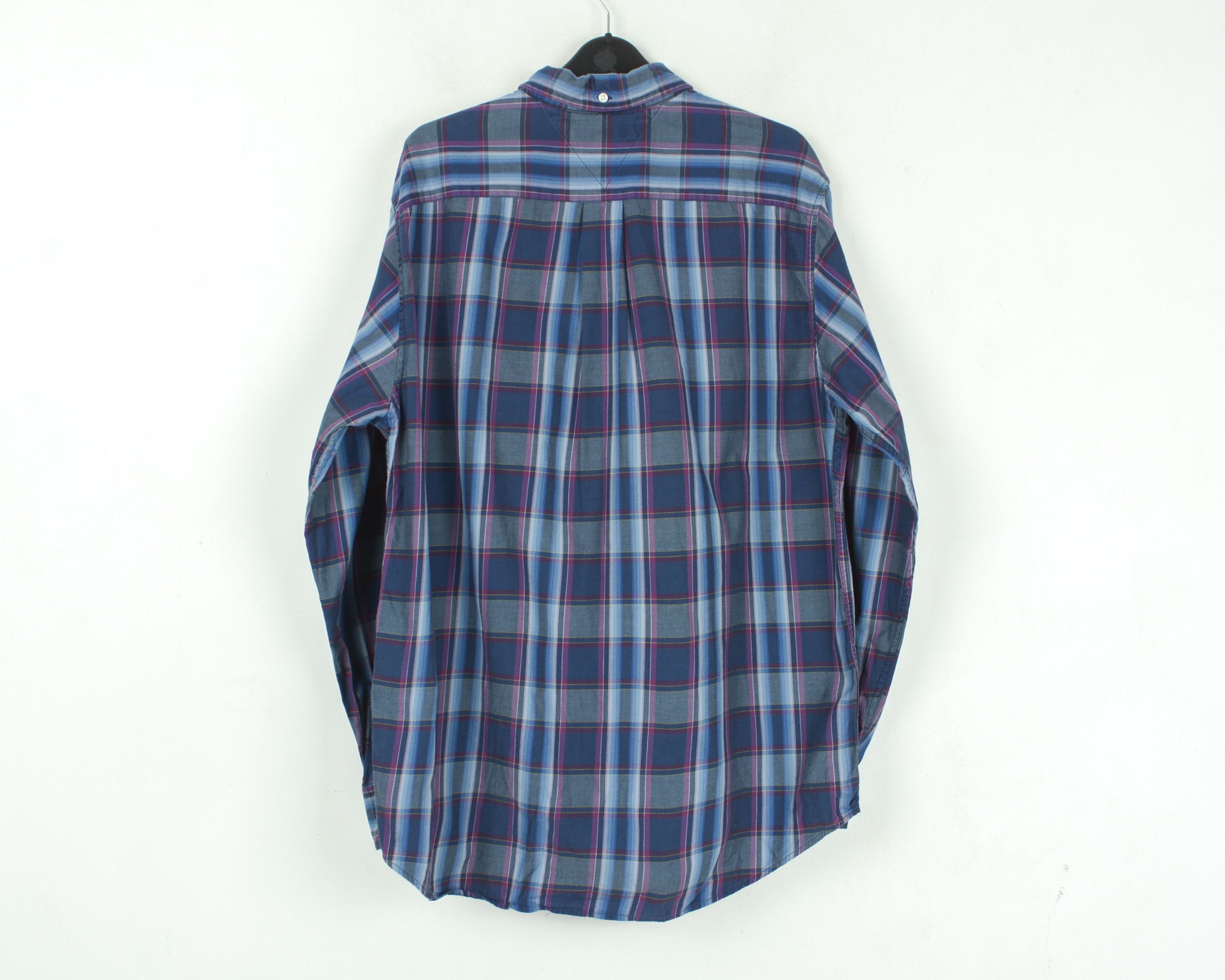 Tommy Hilfiger Casual Shirt Long Sleeved Button Check Plaid Purple Formal Size US L / EU 52-54 / 3 - 7 Thumbnail