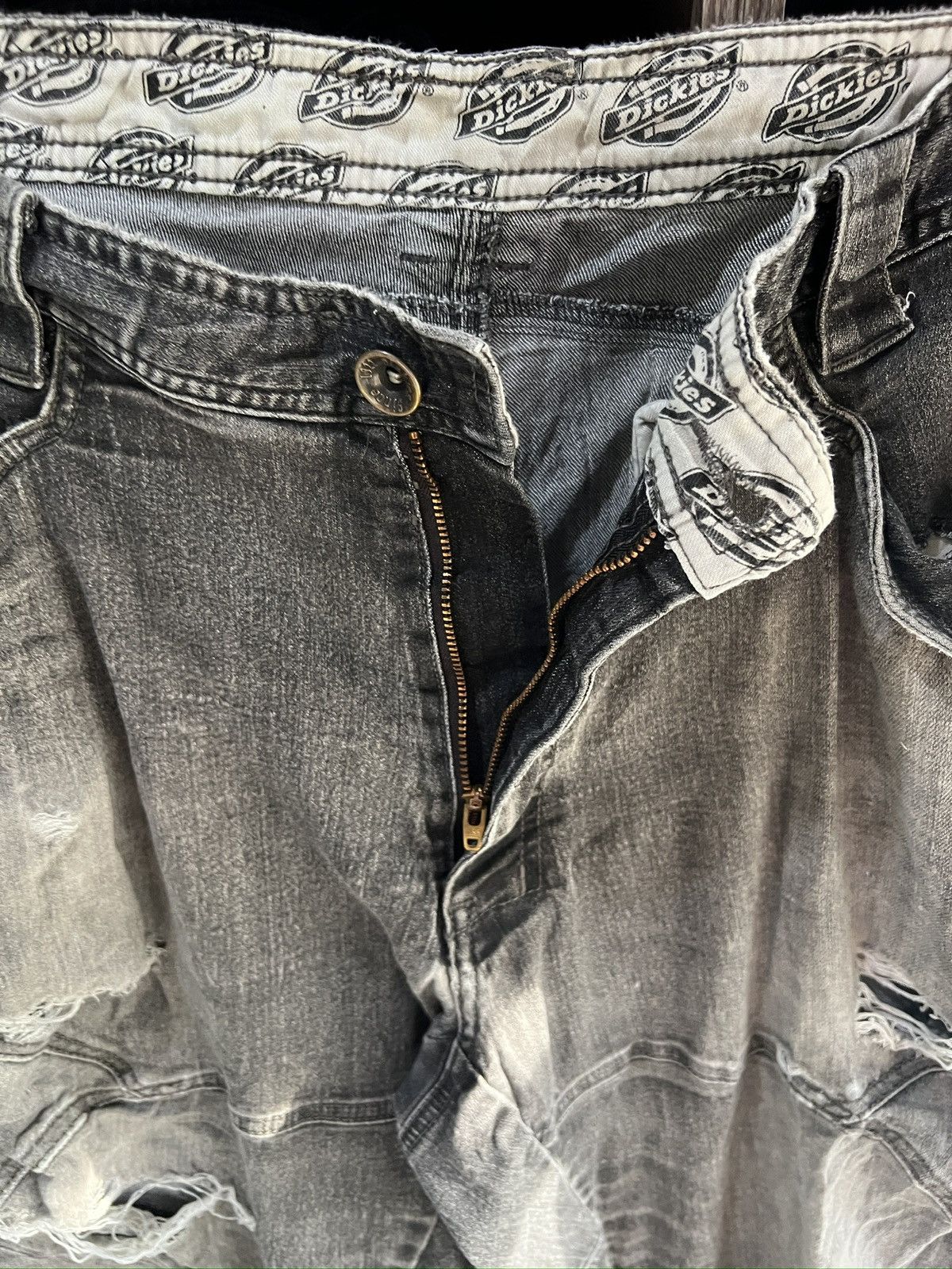 Dickies 🔥Vintage Dickies Distressed Denim Cargo Pant Size US 41 - 10 Thumbnail