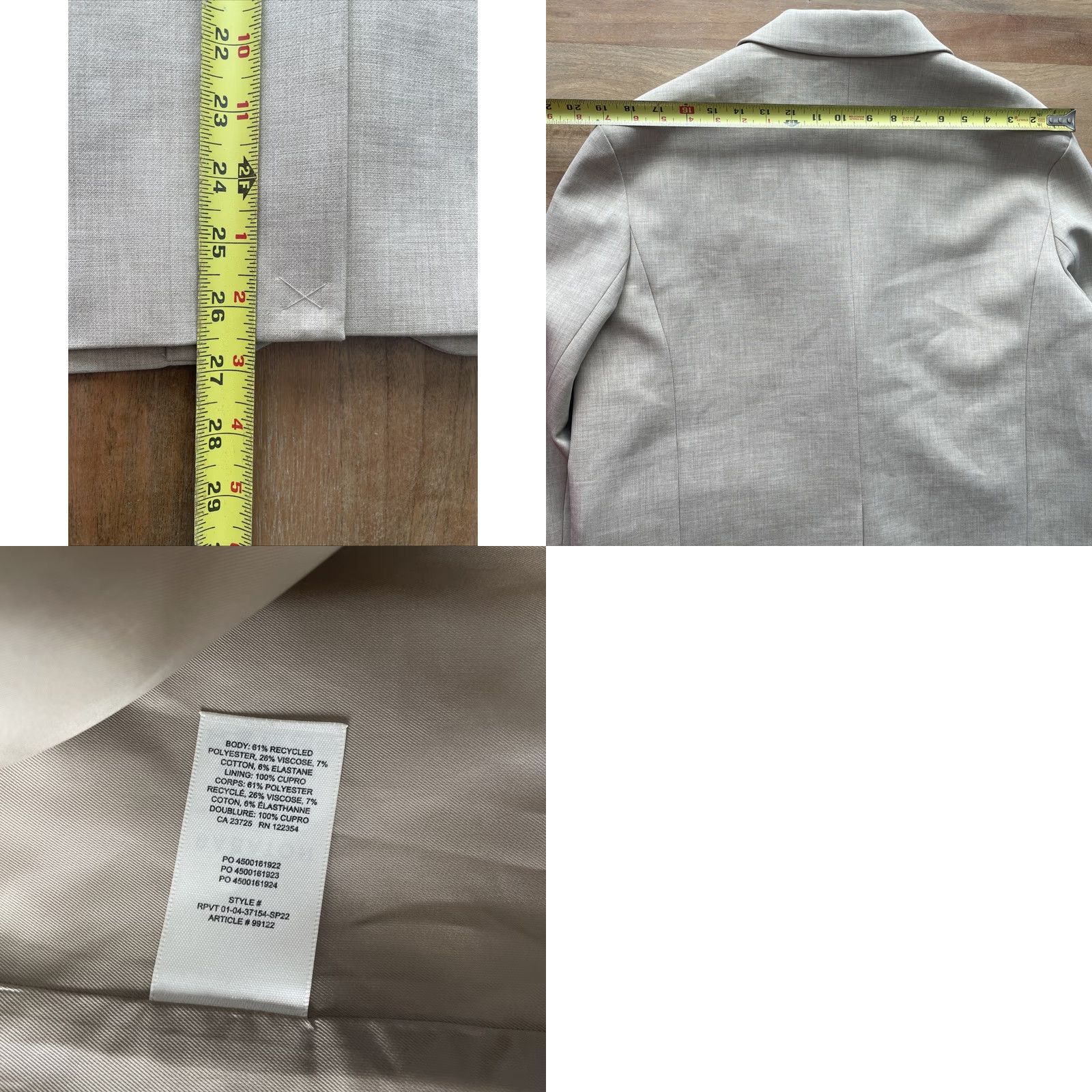 Vintage Babaton Blazer Womens Size 1 Beige Sport Jacket Office Career Aritzia Jacket Single-Breasted Notch Lapel Mens No Size XS / US 0-2 / IT 36-38 - 8 Thumbnail
