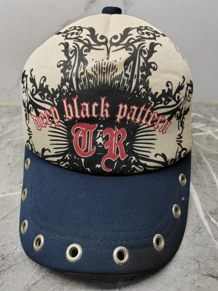 Japanese Brand Vintage Deep Black Patern Trucker Hat Cap Size ONE SIZE - 2 Thumbnail
