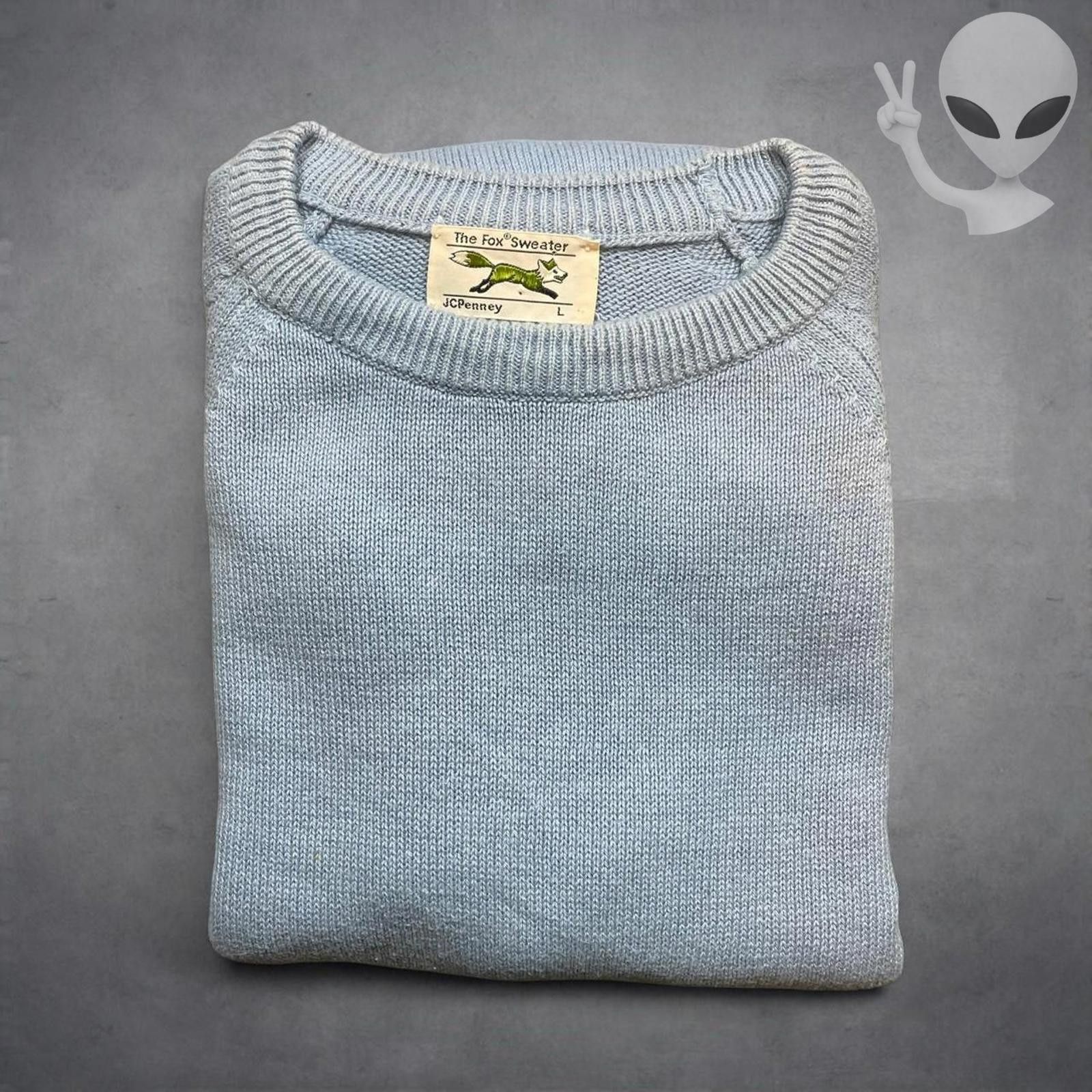 JCPenney JCPenney Fox Sweater Large Light Blue Cotton Vintage 70s USA Size US L / EU 52-54 / 3 - 5 Thumbnail