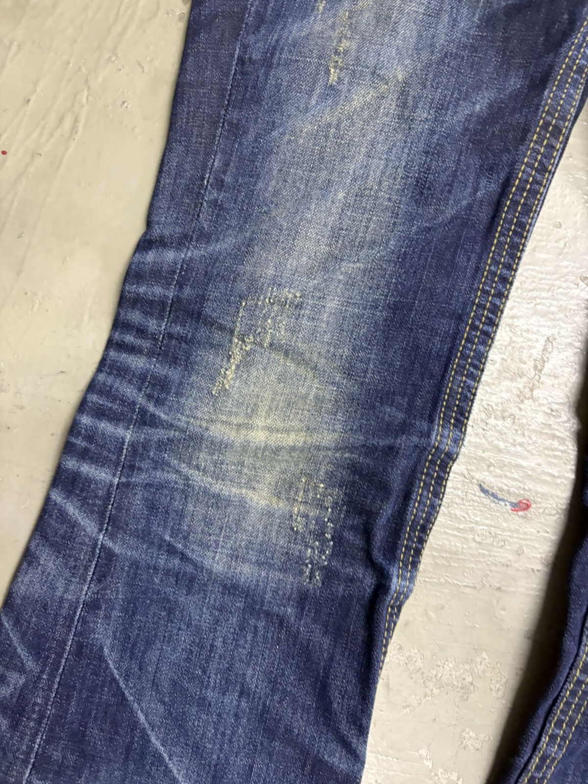 If Six Was Nine Japanese Brand Lolita Mud Wash Flare Heavy Distressed Jeans Size US 30 / EU 46 - 4 Thumbnail