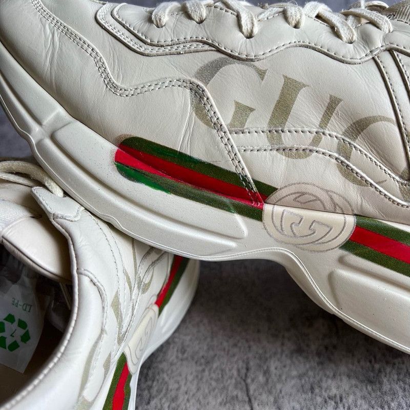 Gucci Gucci Rhyton Logo Dad Sneakers in Ivory White - Size US 8 / EU 41 - 9 Thumbnail