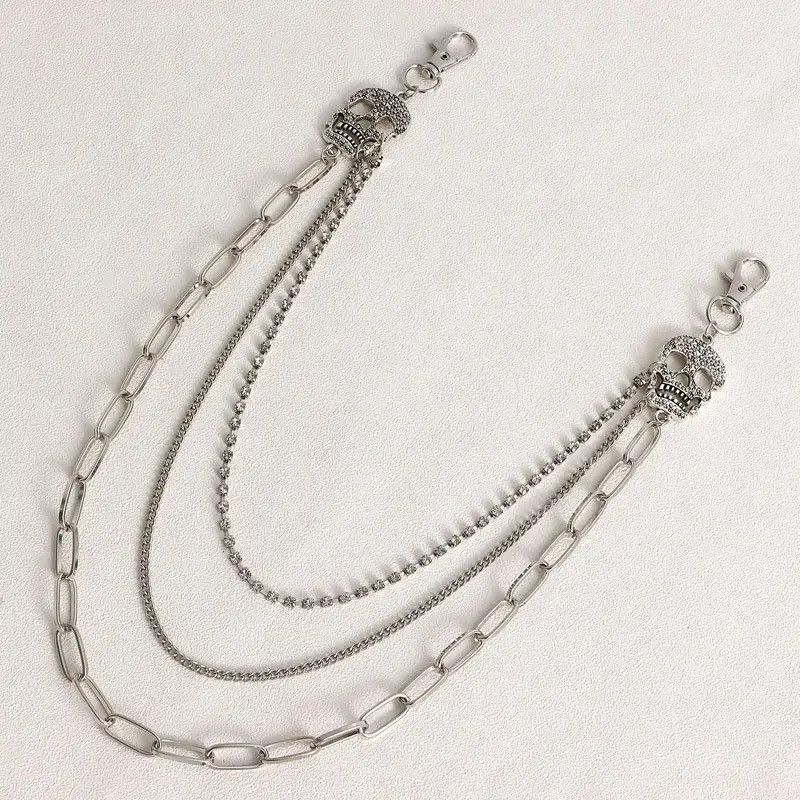 Jewelry Layered Chain Skull Trousers Pants Size ONE SIZE - 3 Thumbnail