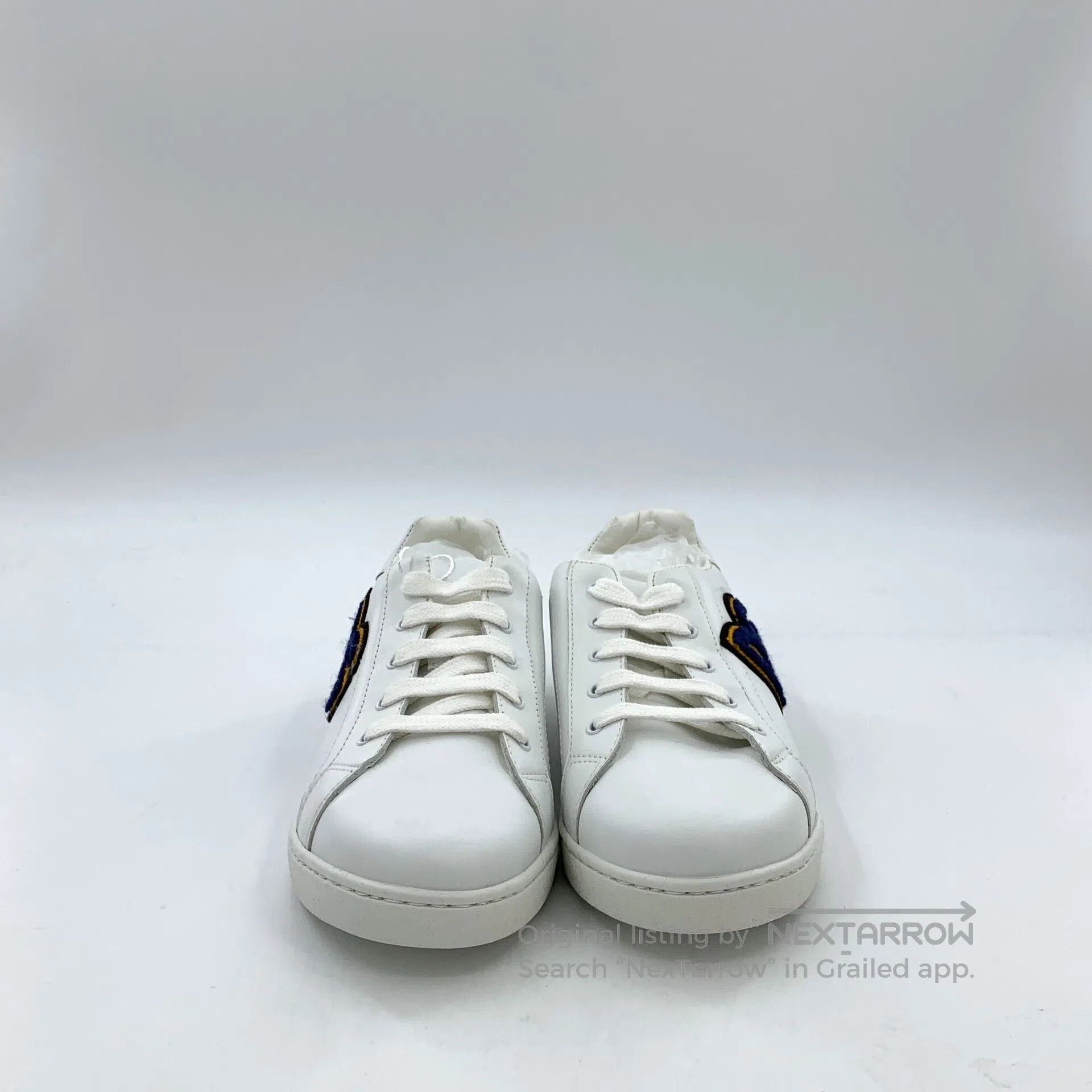 Dolce & Gabbana Dolce Gabbana White Logo Letter Flock Lace-Up Casual Flat Size US 5.5 / IT 35.5 - 3 Thumbnail