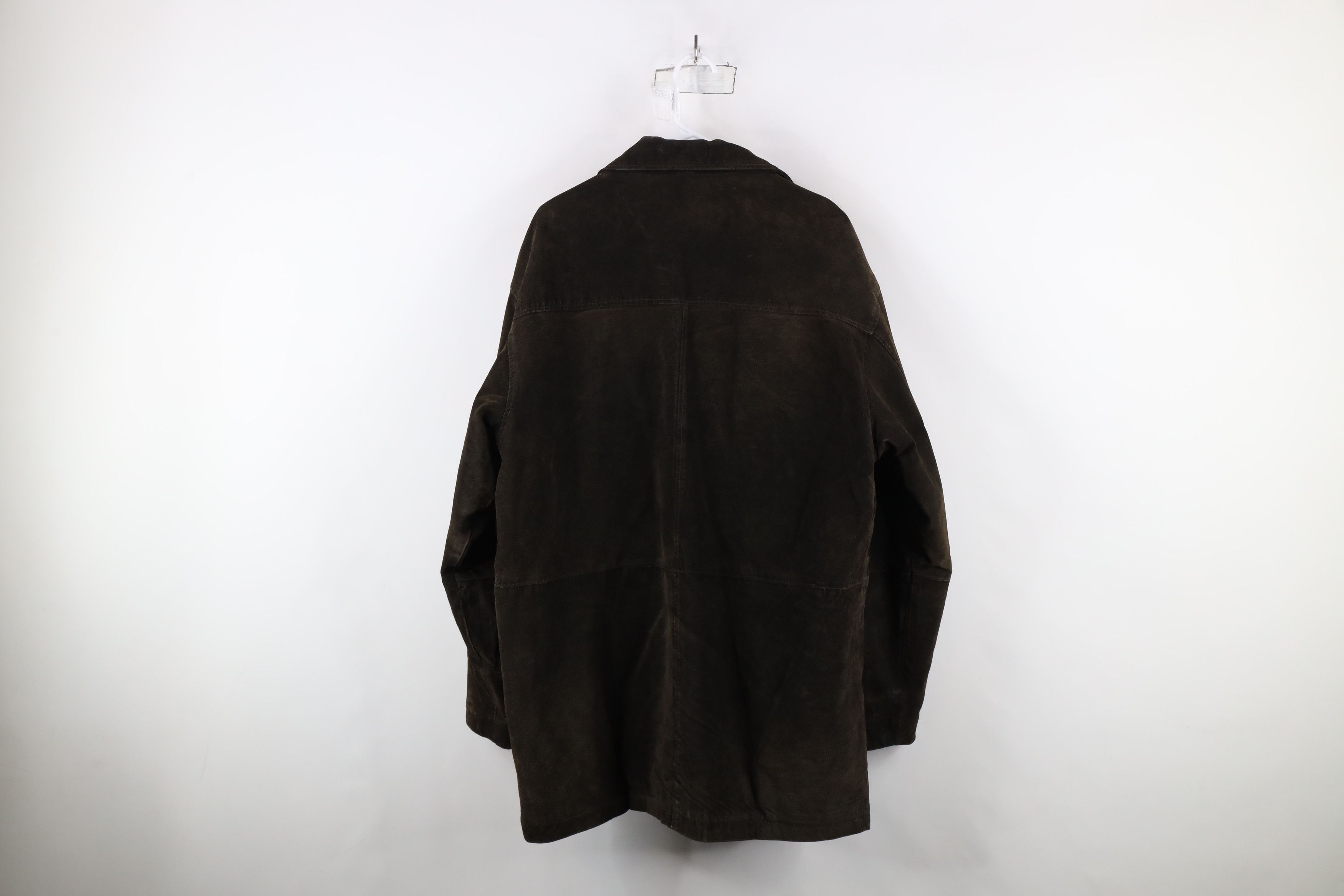 Vintage Vintage 90s Streetwear Suede Leather Button Jacket Brown Size US L / EU 52-54 / 3 - 13 Thumbnail
