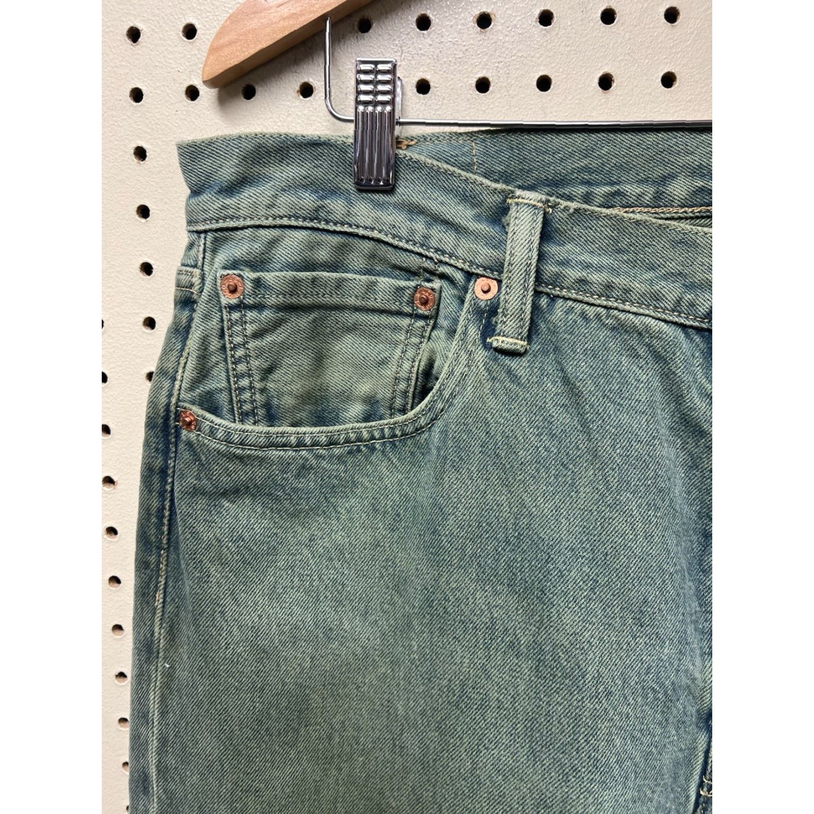 Levi's Levi’s 501 CT Jeans Mens 36 Regular Button Fly Green Denim Pants Tapered Classic Size US 36 / EU 52 - 3 Thumbnail
