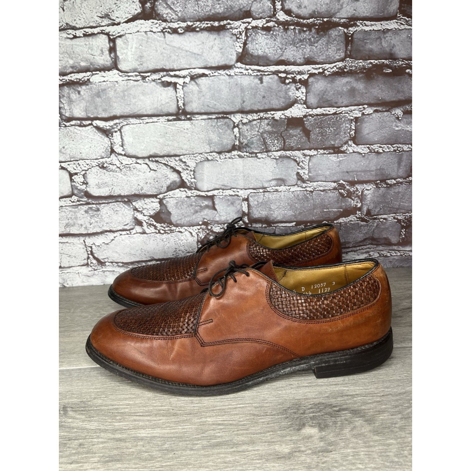 Allen Edmonds Allen Edmonds Norfolk Woven Brown Leather Oxfords Dress Shoe Size US 11.5 / EU 44-45 - 5 Thumbnail