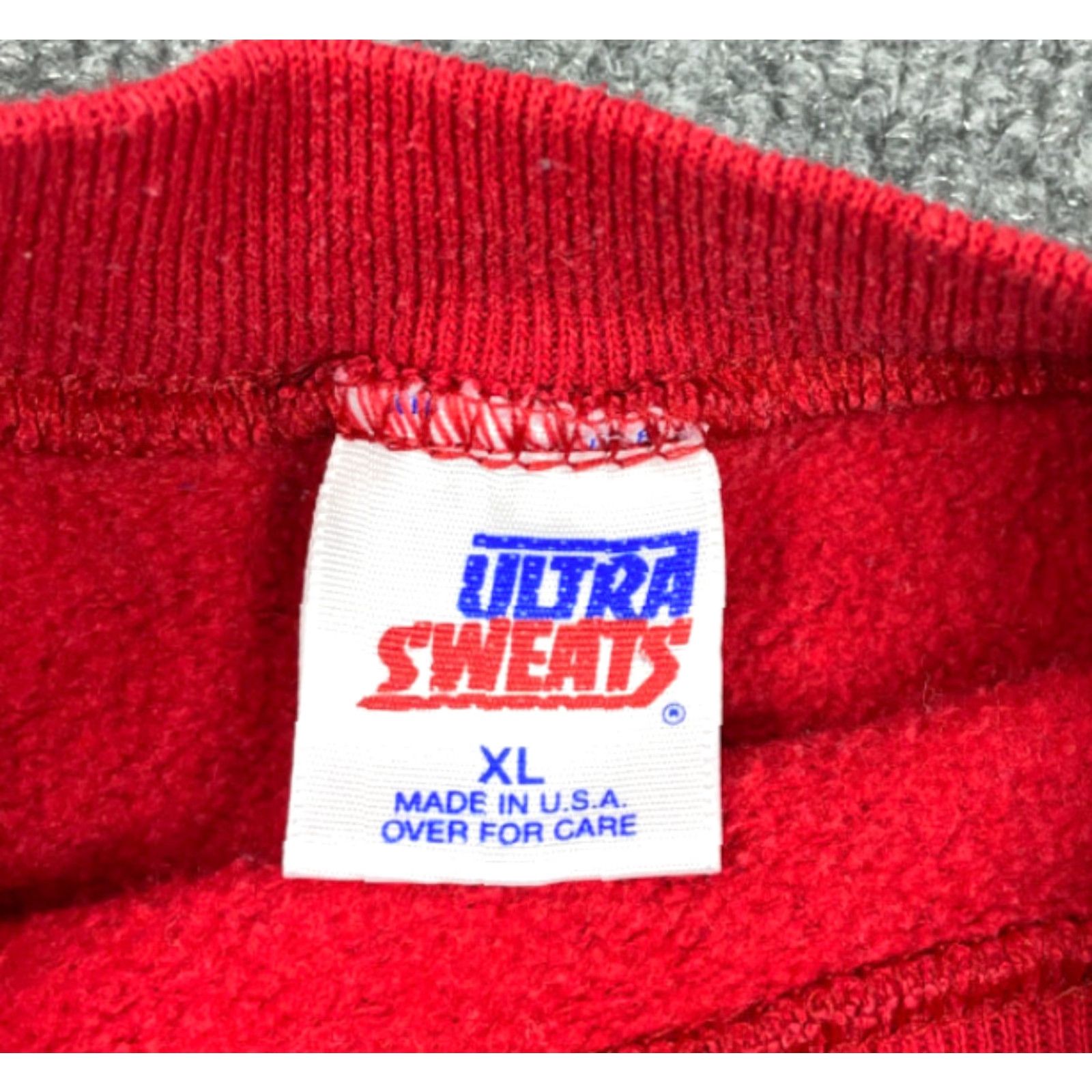 Vintage VINTAGE 90s Grandma Definition Print Pullover Sweatshirt Men XL Red Ultra Sweats Lightweight Cotton Blend Cotton Printed Graphic Front Size US XL / EU 56 / 4 - 5 Thumbnail