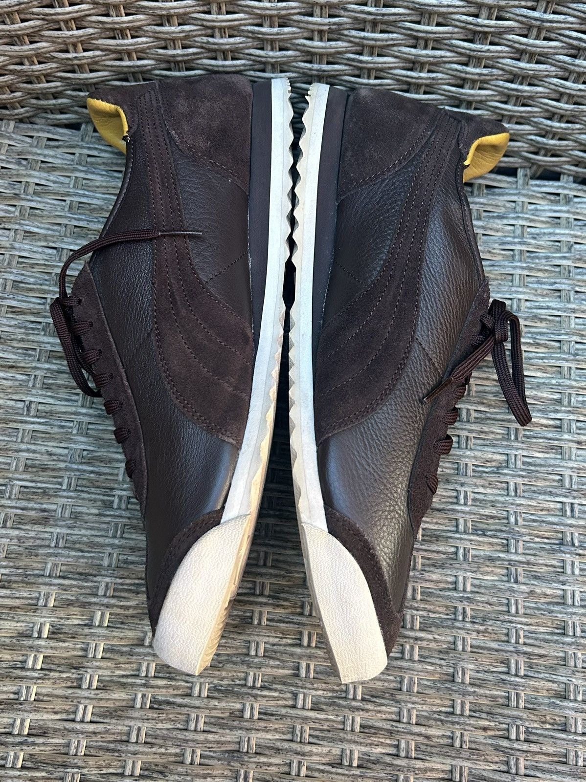 Puma Puma Roma Slim Leather/Suede Brown Low Top Trainers Size US 10.5 / EU 43-44 - 5 Thumbnail