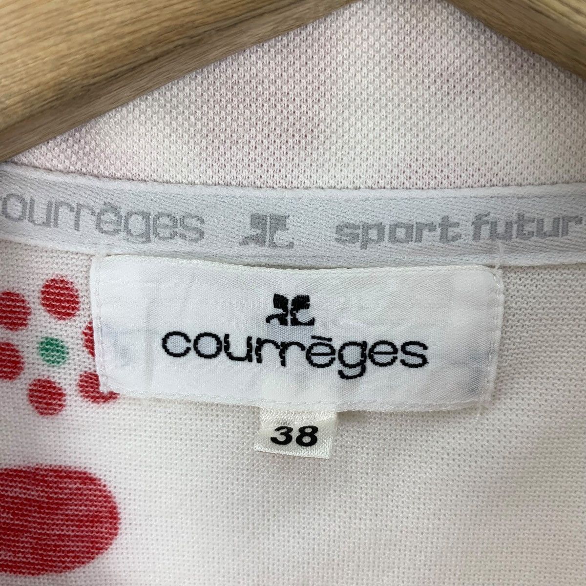 Courreges × Vintage Vintage COURREGES half zipper full print tee Size XS / US 0-2 / IT 36-38 - 3 Thumbnail