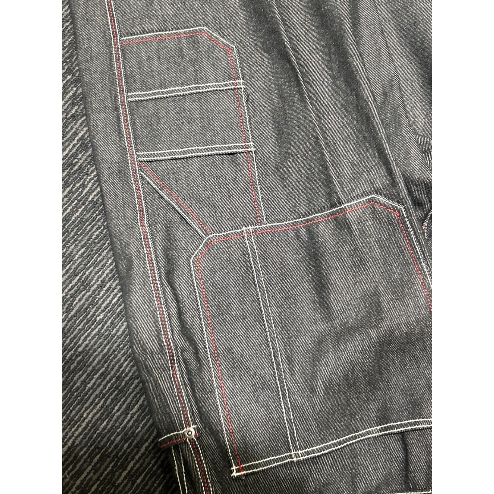 Denime VINTAGE Structure Jeans Men 36x34 Black Hip Hop Denim Wide-Leg Inseam 34 Carpenter Size US 36 / EU 52 - 5 Thumbnail