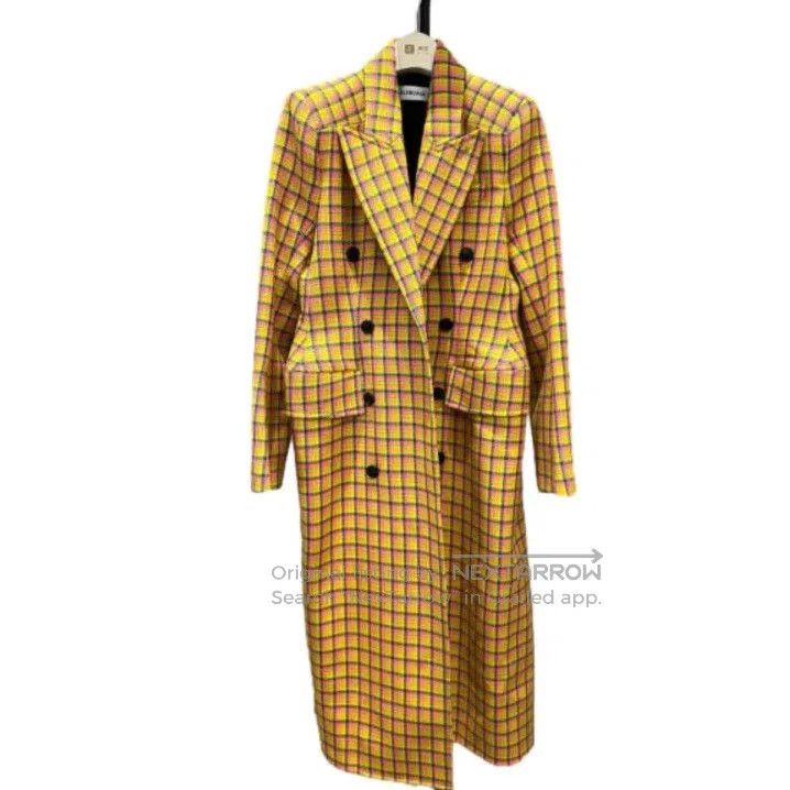 Balenciaga Balenciaga Classic Yellow Check Double-Breasted Coat. Size US S / EU 44-46 / 1 - 1 Thumbnail