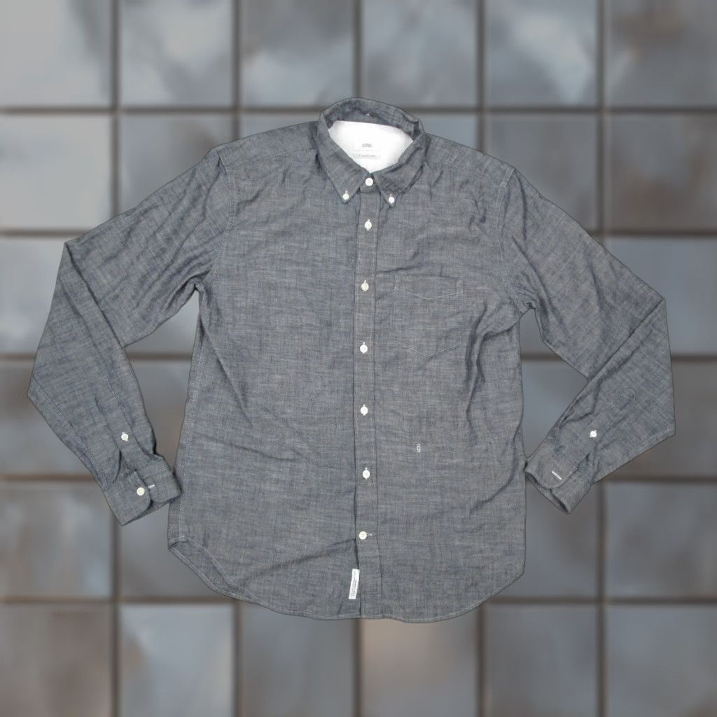 CLOSED CLOSED Button-Up Shirt Mens Medium Chambray 100% Cotton Blue - Classic Fit, Long Sleeve, Pocket, Collared, Western/Boho Style - Regular Size M Men Size US M / EU 48-50 / 2 - 1 Thumbnail