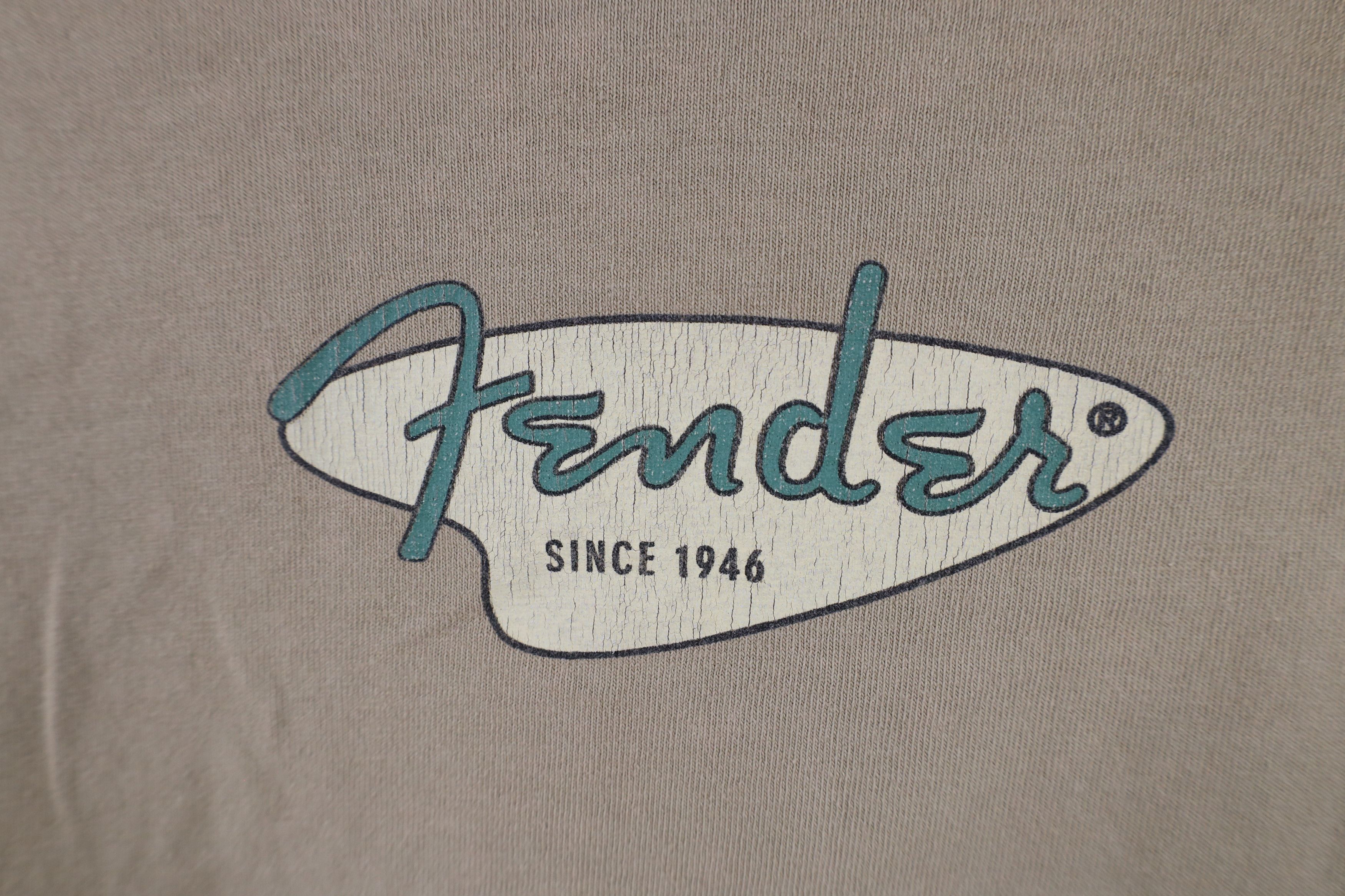Fender × Vintage Vintage 90s Fender Guitars Stratocaster T-Shirt Beige USA Size US XL / EU 56 / 4 - 10 Thumbnail
