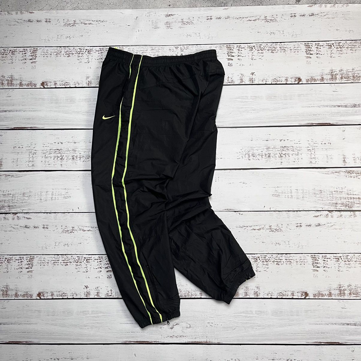 Nike × Vintage Nike Vintage Track Pants Nylon Y2K Drill Streetwear Swoosh Size US 36 / EU 52 - 2 Thumbnail