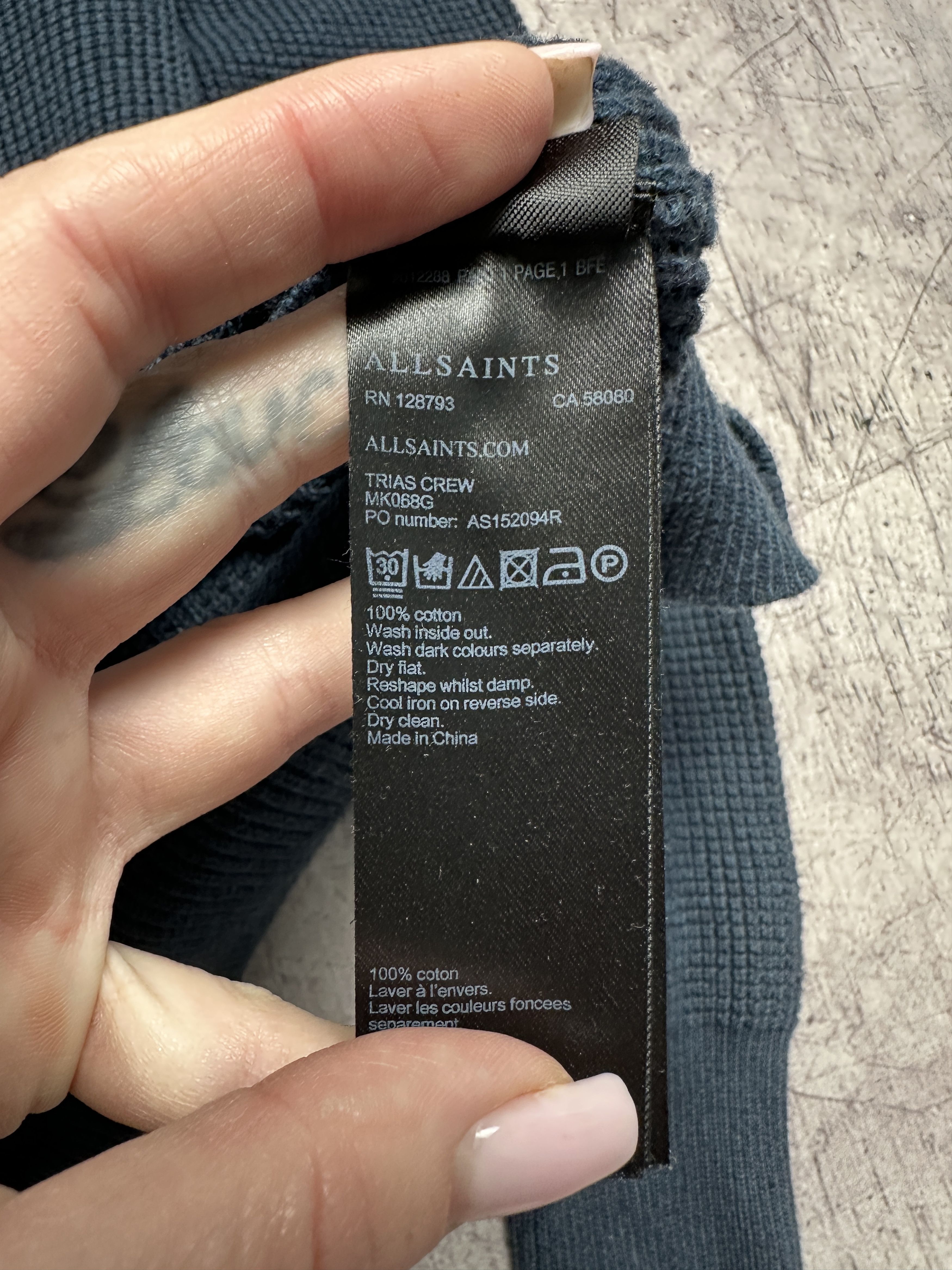 Allsaints Allsaint Mens Trias Crew Neck Knit Sweater Size US S / EU 44-46 / 1 - 5 Thumbnail