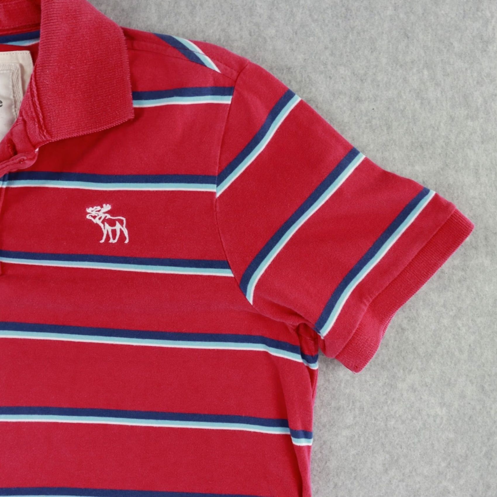 Abercrombie & Fitch Abercrombie & Fitch Polo Shirt Adult Large Red Slim Moose Shirt Mens Size US L / EU 52-54 / 3 - 7 Thumbnail