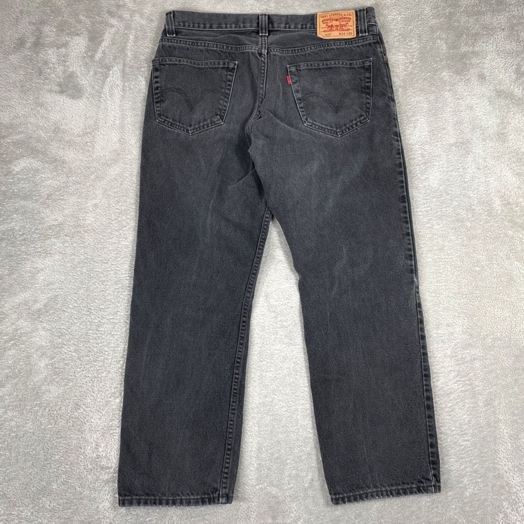 Levi's Levis 505 Jeans Mens 34 Black Regular Fit Straight Leg Denim Workwear Skater 90s Size US 34 / EU 50 - 6 Thumbnail