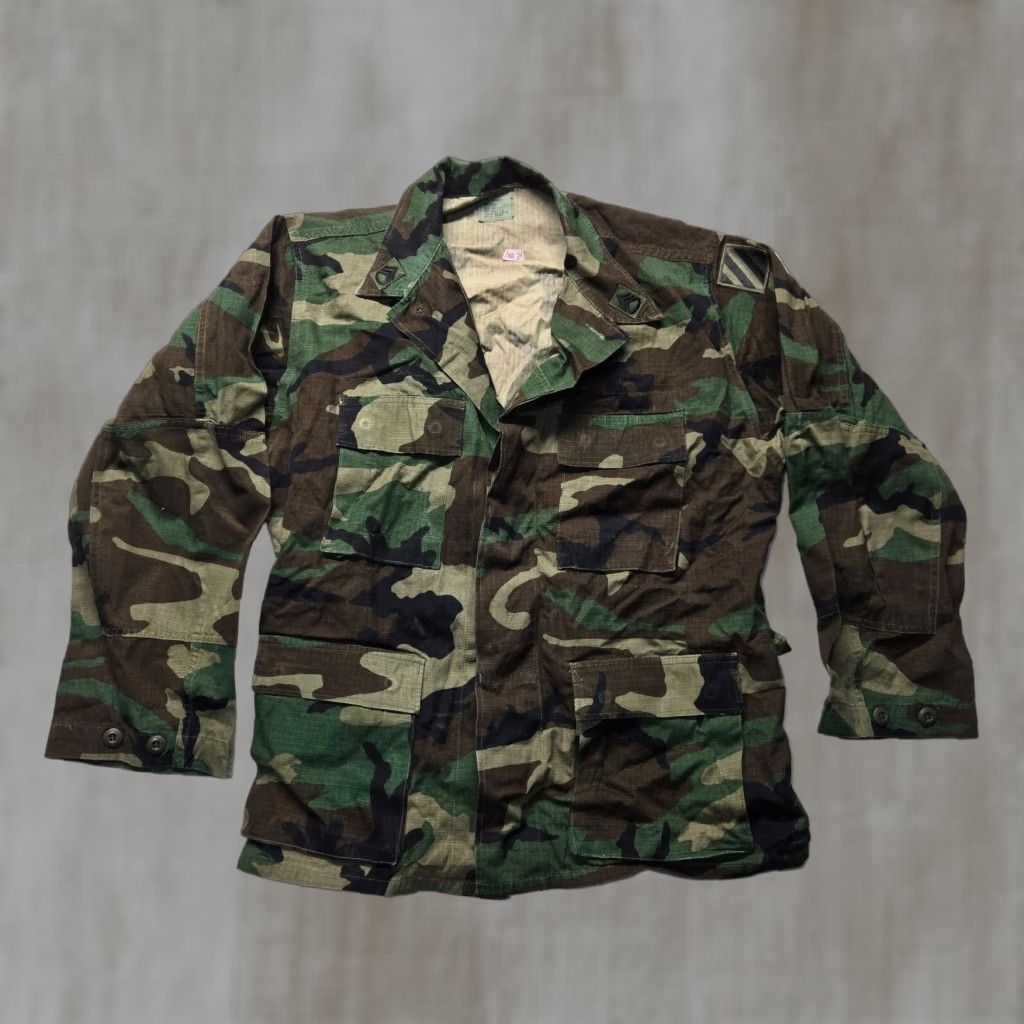 Vintage VINTAGE US Army Green Camo Field Jacket 90s Adult Men's Large Military Style Size US L / EU 52-54 / 3 - 1 Thumbnail