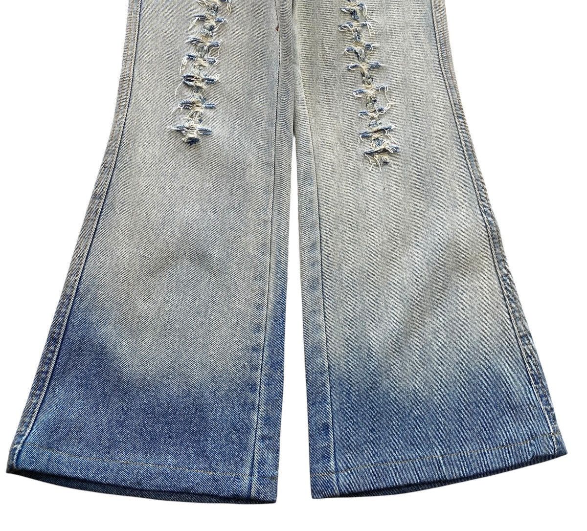Japanese Brand JB Brenda Acid Wash Distressed Style Boot Cut Jeans Size US 28 / EU 44 - 5 Thumbnail