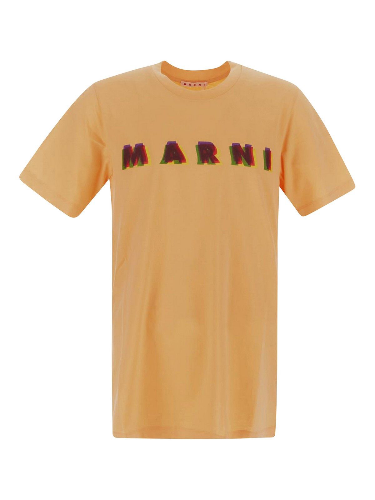 Marni o1y0225 Logo Crewneck T-Shirt in Orange Size US L / EU 52-54 / 3 - 1 Thumbnail
