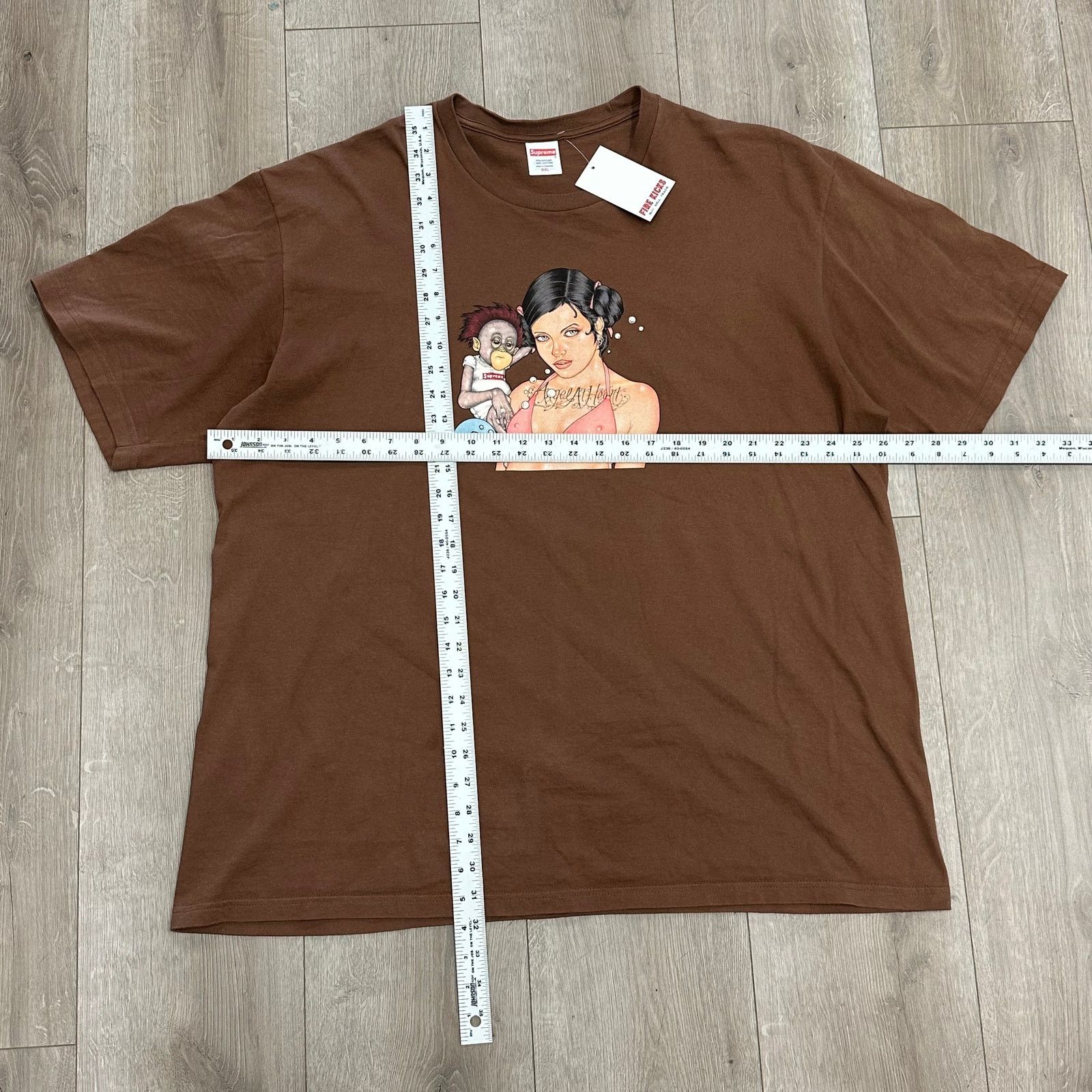 Supreme FW25 Supreme Monkey and Girl Angel Tee T Shirt Brown Size US XXL / EU 58 / 5 - 5 Thumbnail