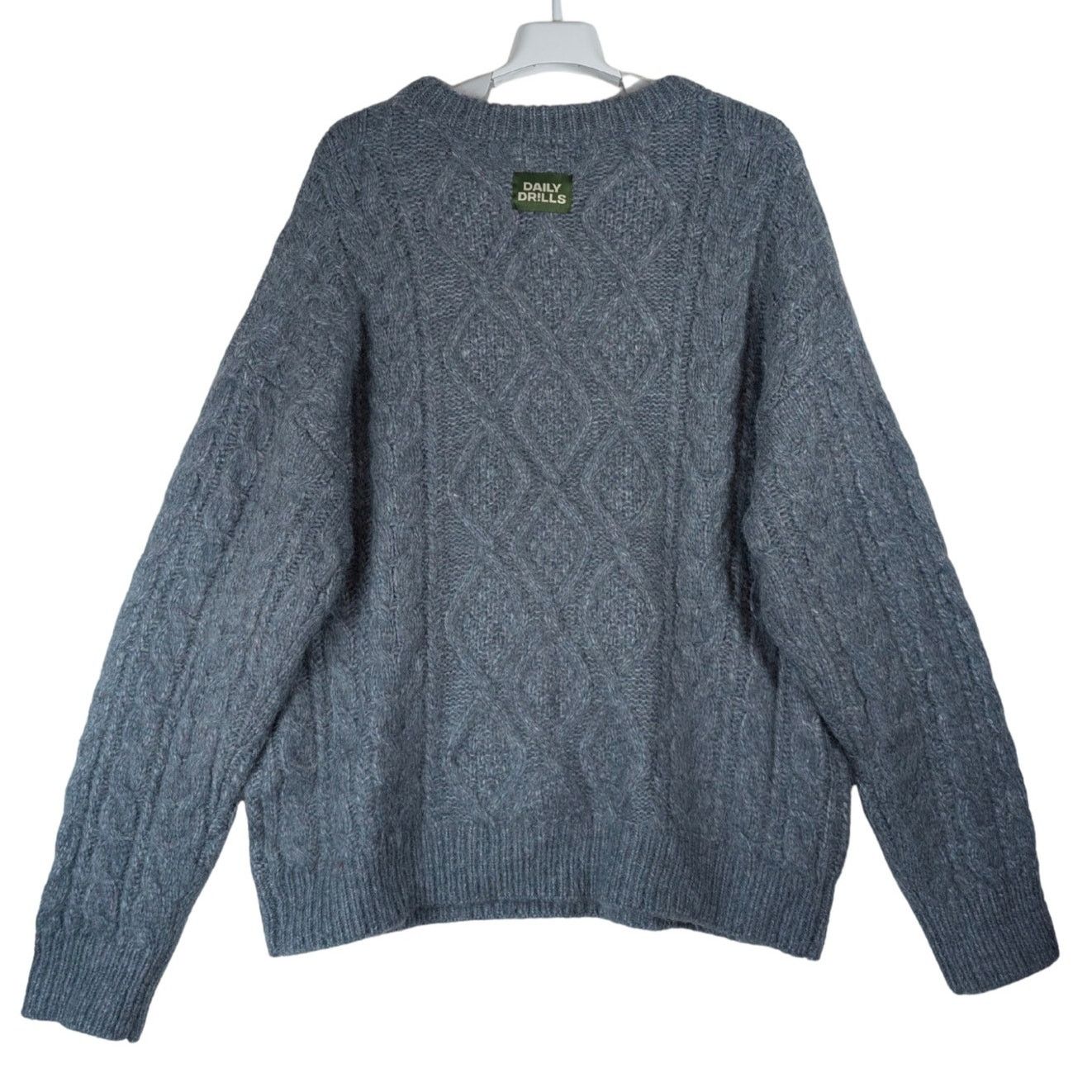 Unknown London Daily Drills Gray Crew Neck Cable Knit Gray Sweater Gray Size S / US 4 / IT 40 - 2 Thumbnail