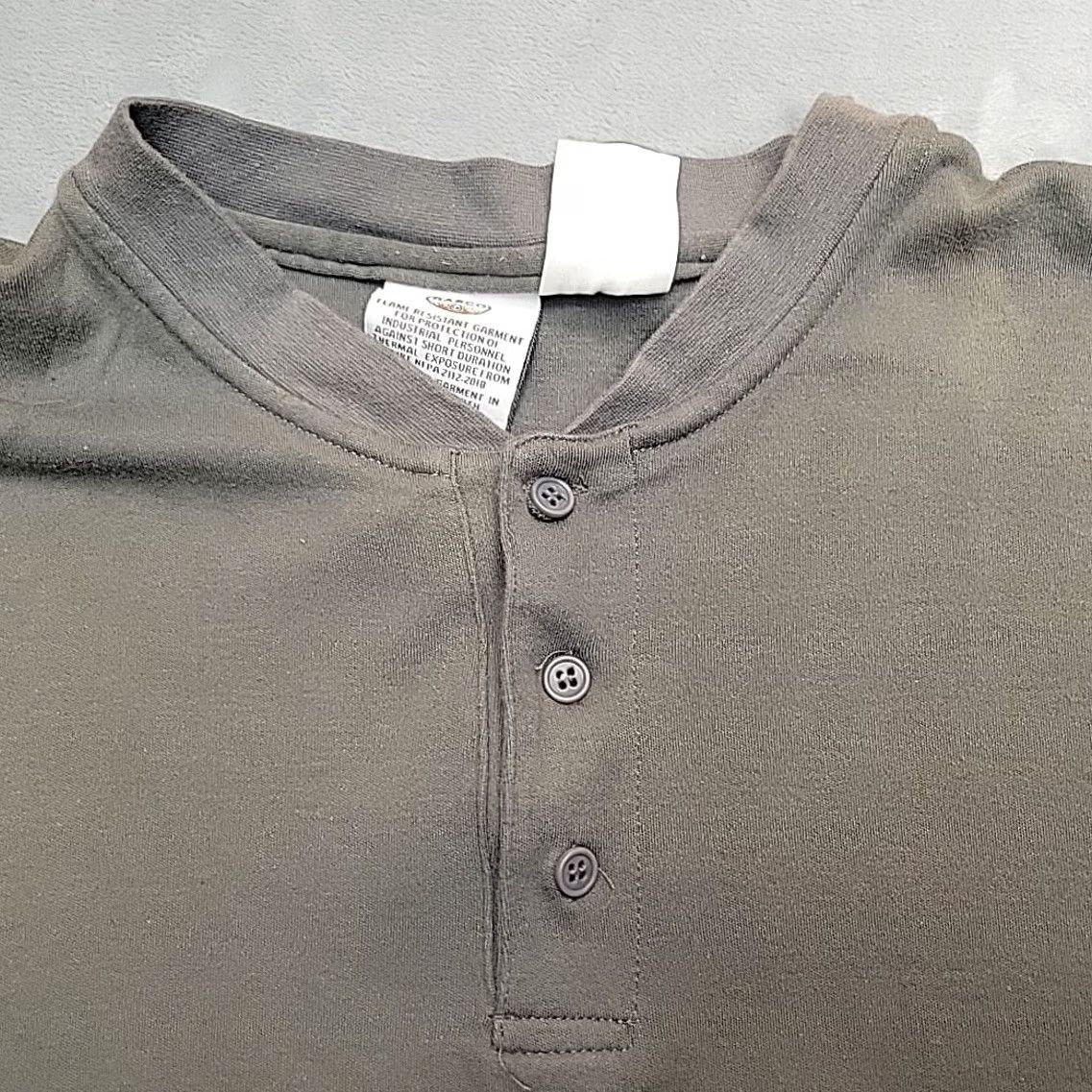 Vintage Rasco FR Shirt Mens 4XL Gray Henley Flame Long Sleeve Workwear Shirt Size US XXL / EU 58 / 5 - 3 Thumbnail