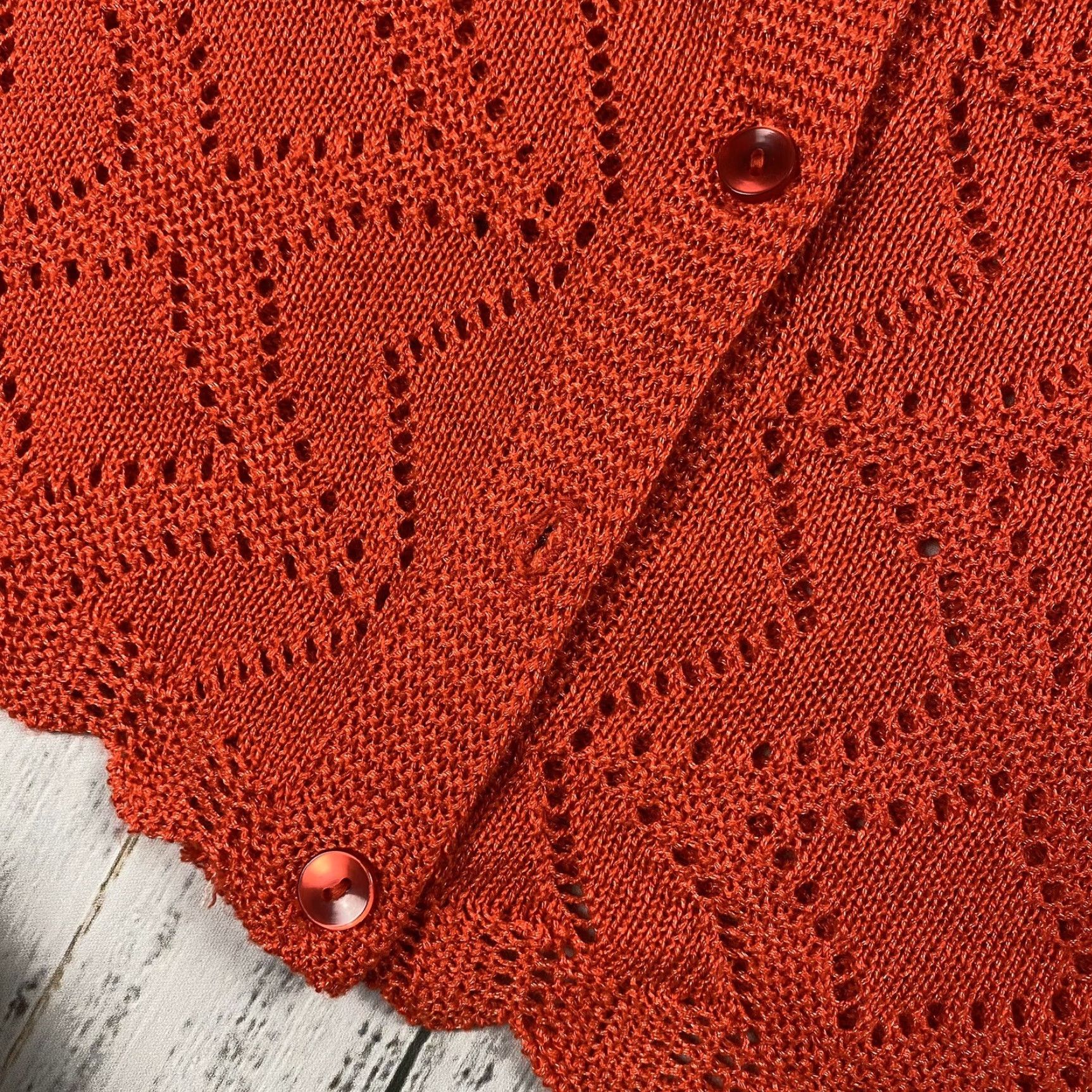 Vintage VINTAGE 1960s Coral Orange Psychedelic Mod GoGo Sweater Cardigan M/L 100% Acrylic Women’s Size M / US 6-8 / IT 42-44 - 4 Thumbnail