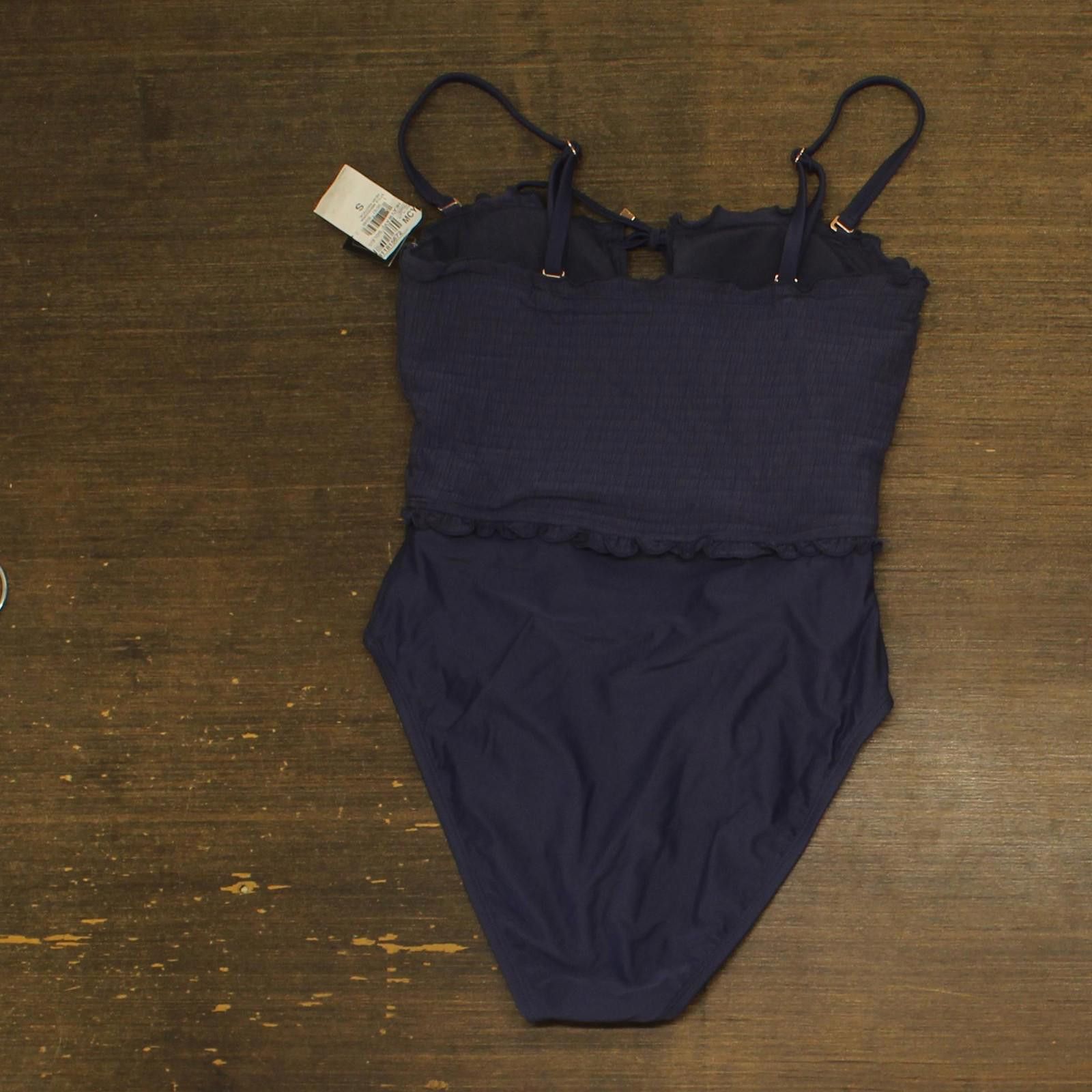 Bar III Nwt Bar Iii Tie-front One Piece Swimsuit Nautical Blue S Size ONE SIZE - 2 Thumbnail