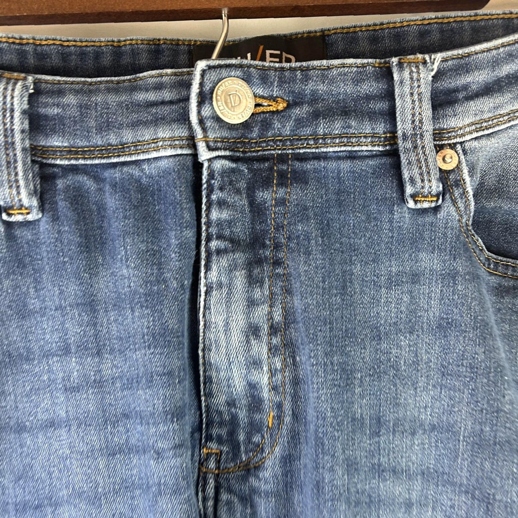 Denime DU/ER L2X Relaxed Taper Jeans Mens 38x29 Blue Medium Wash Stretch Denim 5-Pocket Size US 38 / EU 54 - 3 Thumbnail