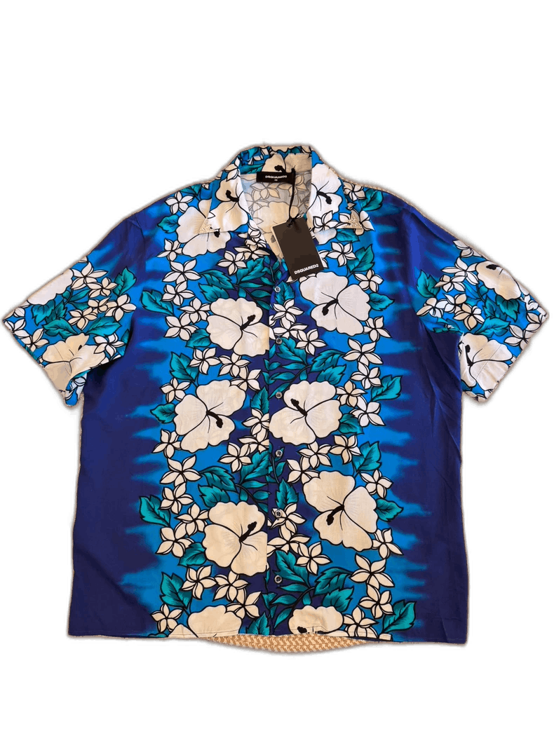 Dsquared2 Dsquared2 Floral Hawaiian Short Sleeve Shirt Size US L / EU 52-54 / 3 - 1 Thumbnail