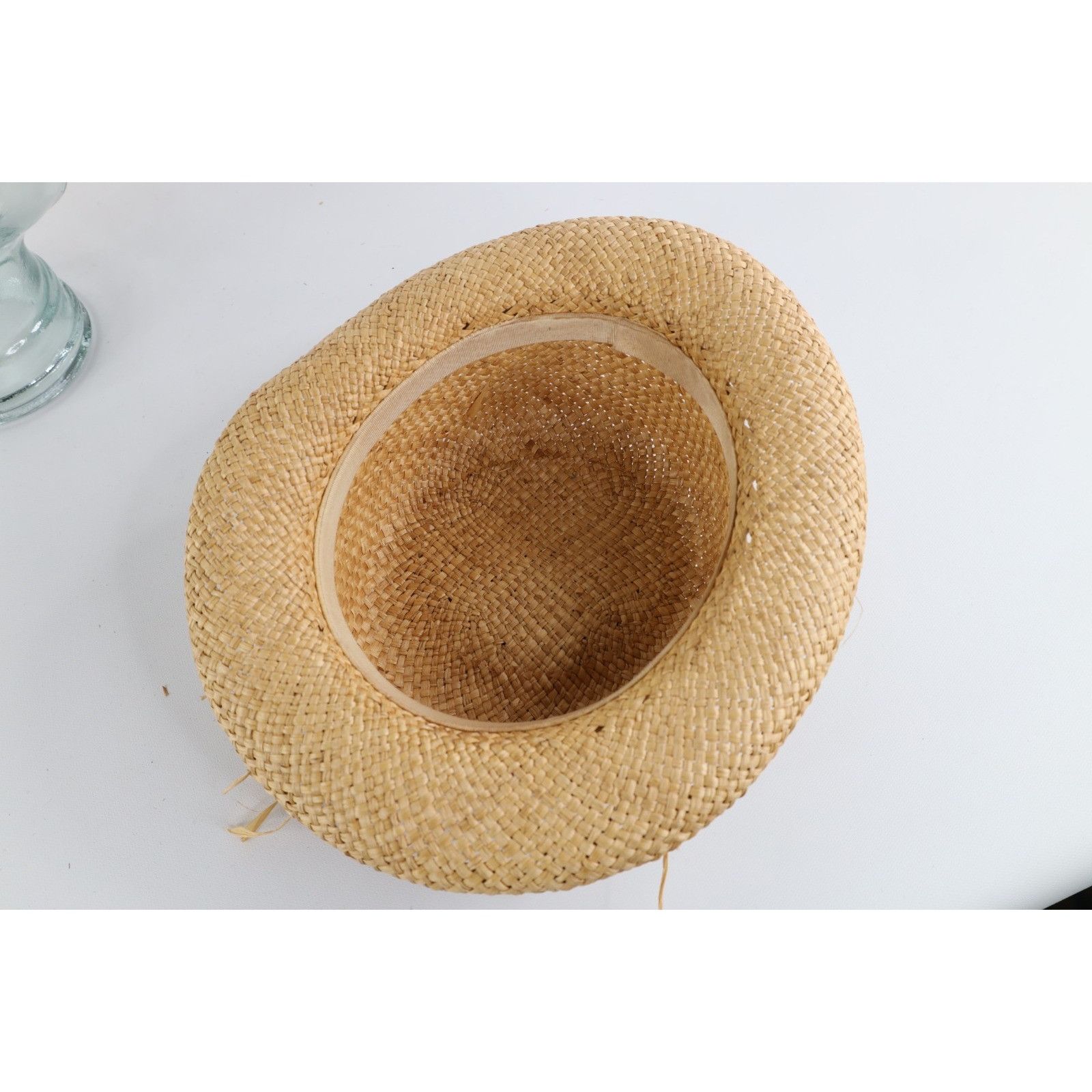 Vintage Vintage 90s Boho Chic Wood Button Raffia Tie Straw Sun Hat Size ONE SIZE - 7 Thumbnail