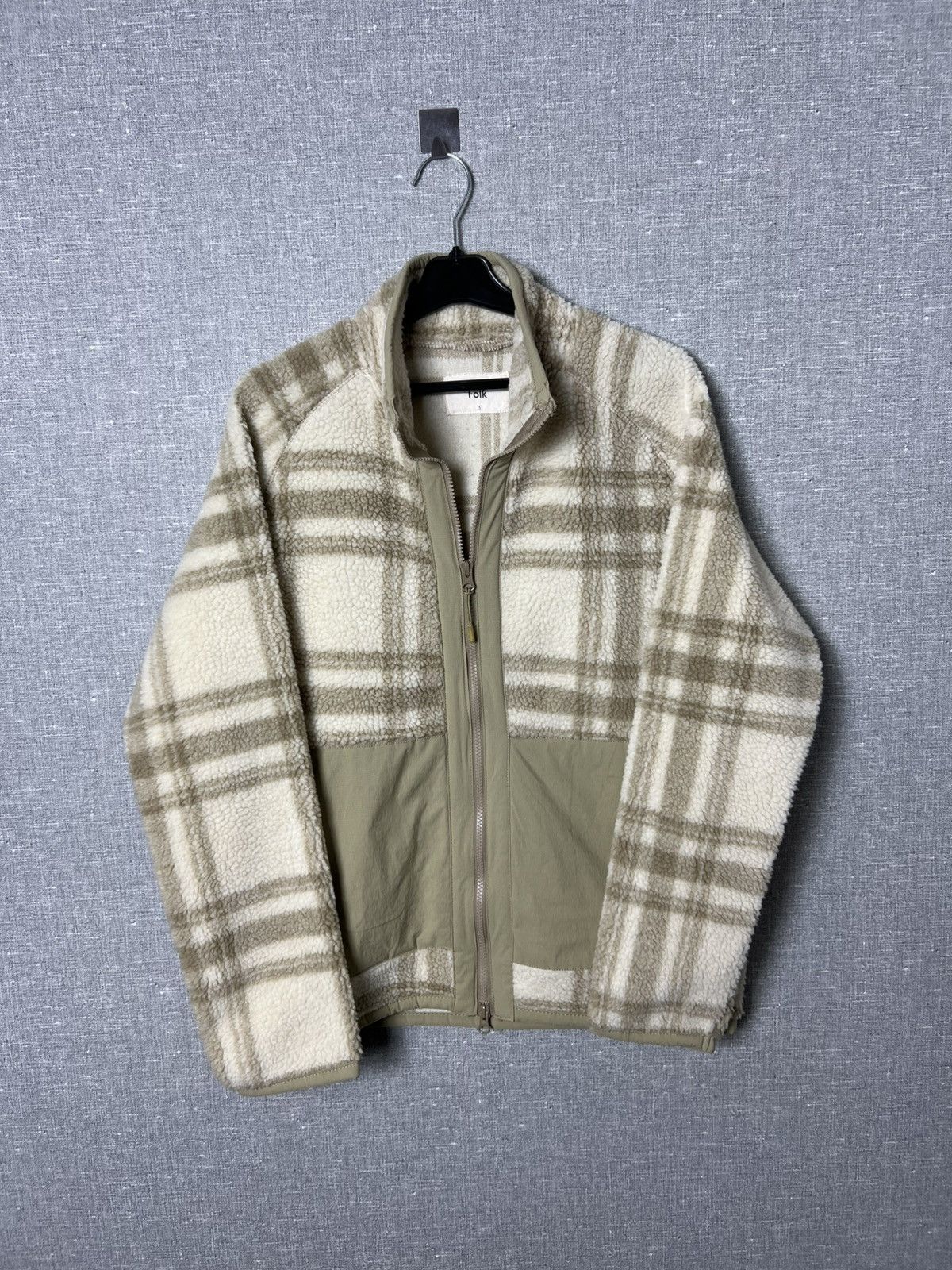 Folk Folk Checkered Full Zipper Sherpa Jacket Teddy Fleece Plaid Size US M / EU 48-50 / 2 - 1 Thumbnail