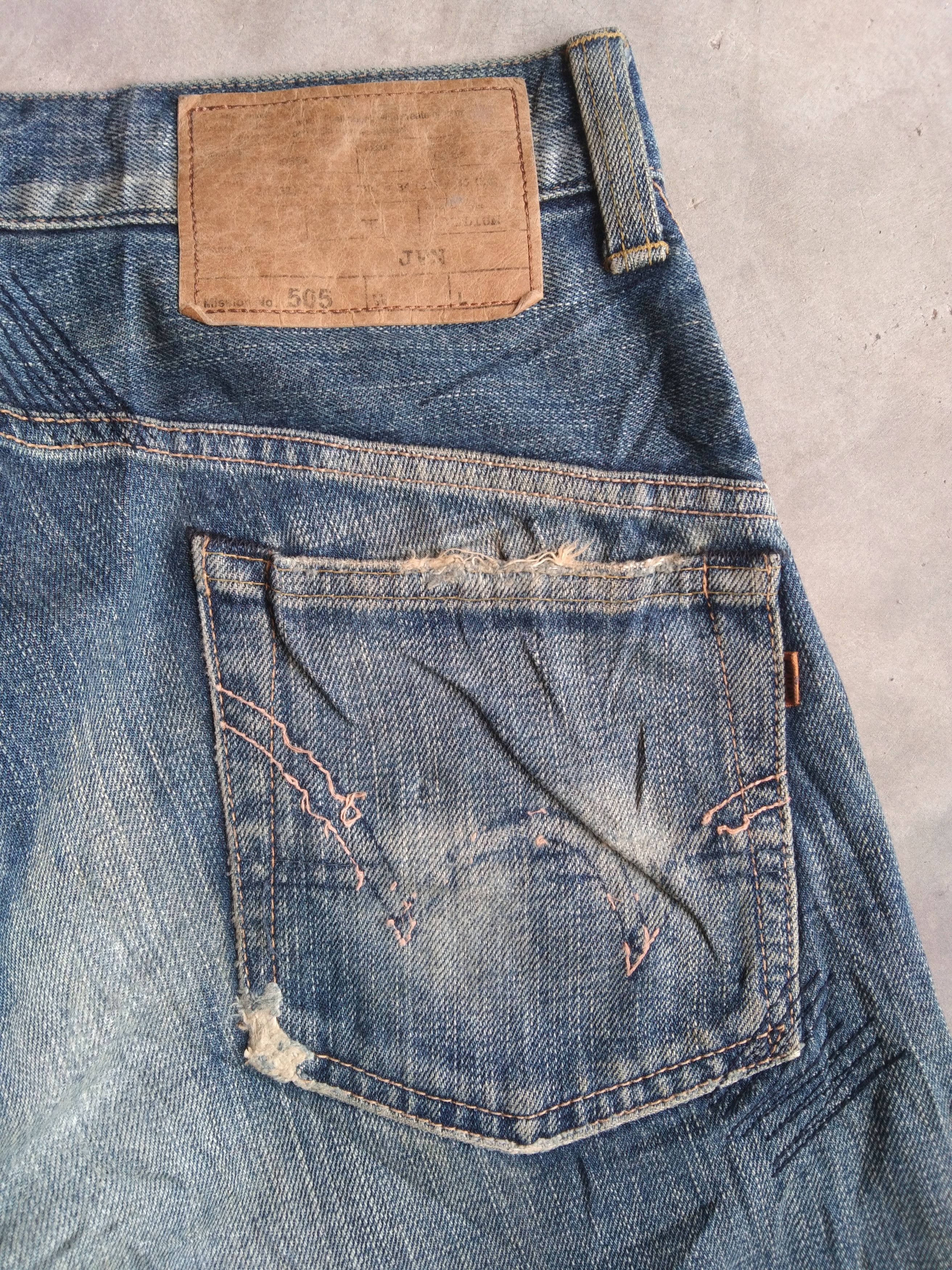 Japanese Brand Vintage Redline Edwin 505 Selvedge Distressed Jeans 30x29 Size US 30 / EU 46 - 4 Thumbnail
