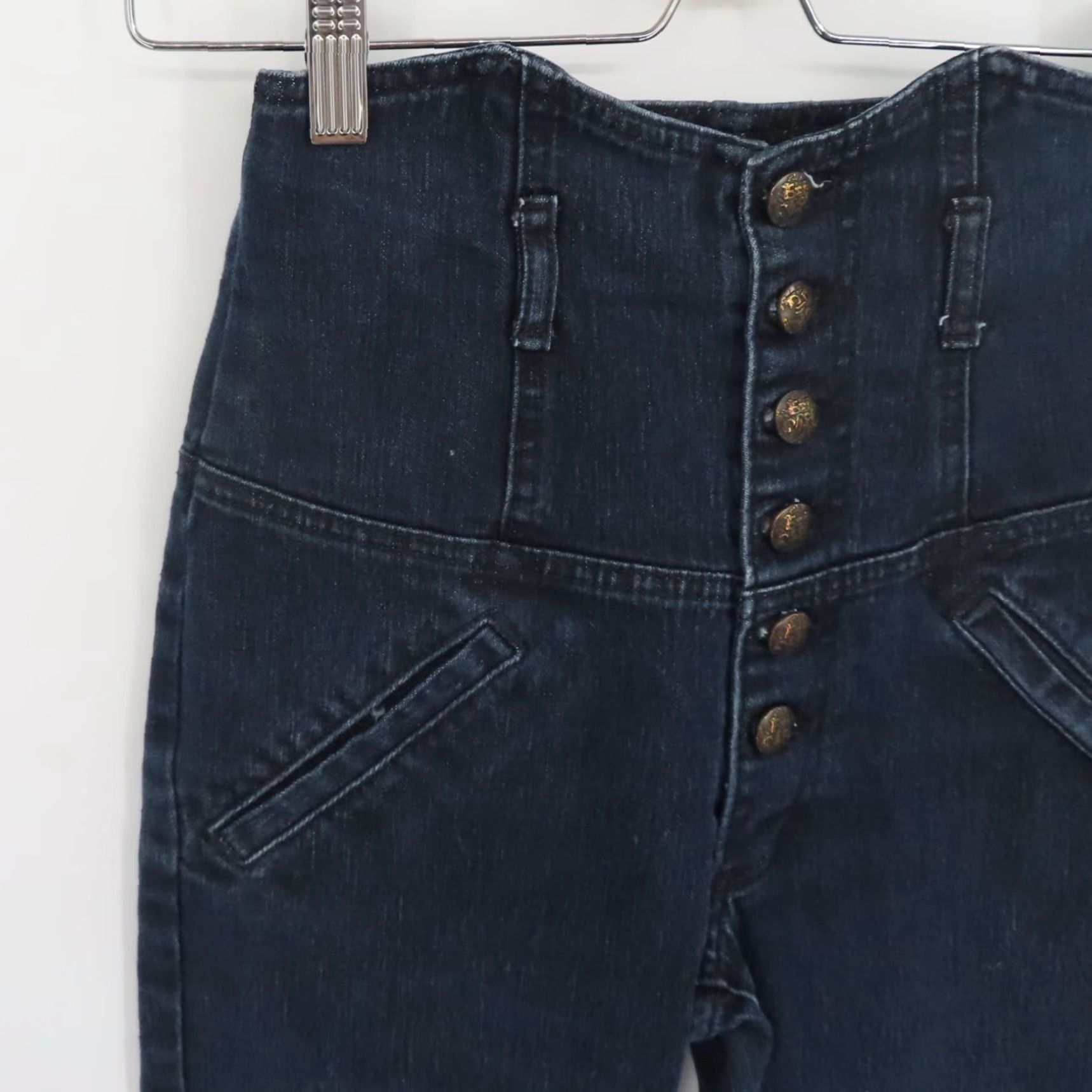 Vintage Era Of Chaos Jeans Women 24 Dark Blue Den​im Button Fly Cotton Blend Regular Ankle Pockets Vintage No Size 42" / US 20 - 3 Thumbnail