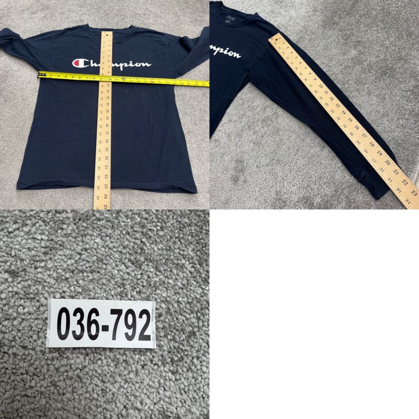 Champion Champion Men's Long Sleeve T-Shirt Navy Blue Crew Neck Casual Activewear Medium Size US M / EU 48-50 / 2 - 8 Thumbnail