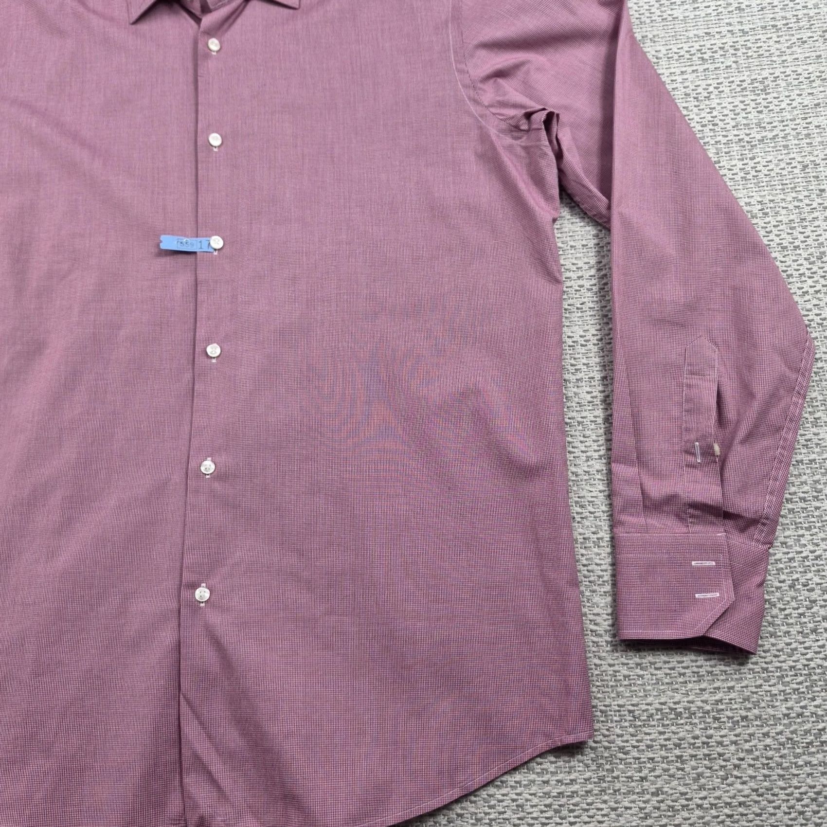 Hugo Boss HUGO BOSS Dress Shirt Mens 17.5 34/35 Pink Check Cotton Long Sleeve Button Up Shirt Size 48R - 2 Thumbnail