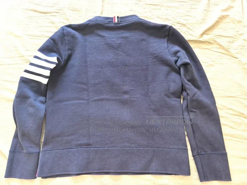 Thom Browne Thom Browne Navy Blue Four-Striped Sweatshirt Size US L / EU 52-54 / 3 - 2 Thumbnail