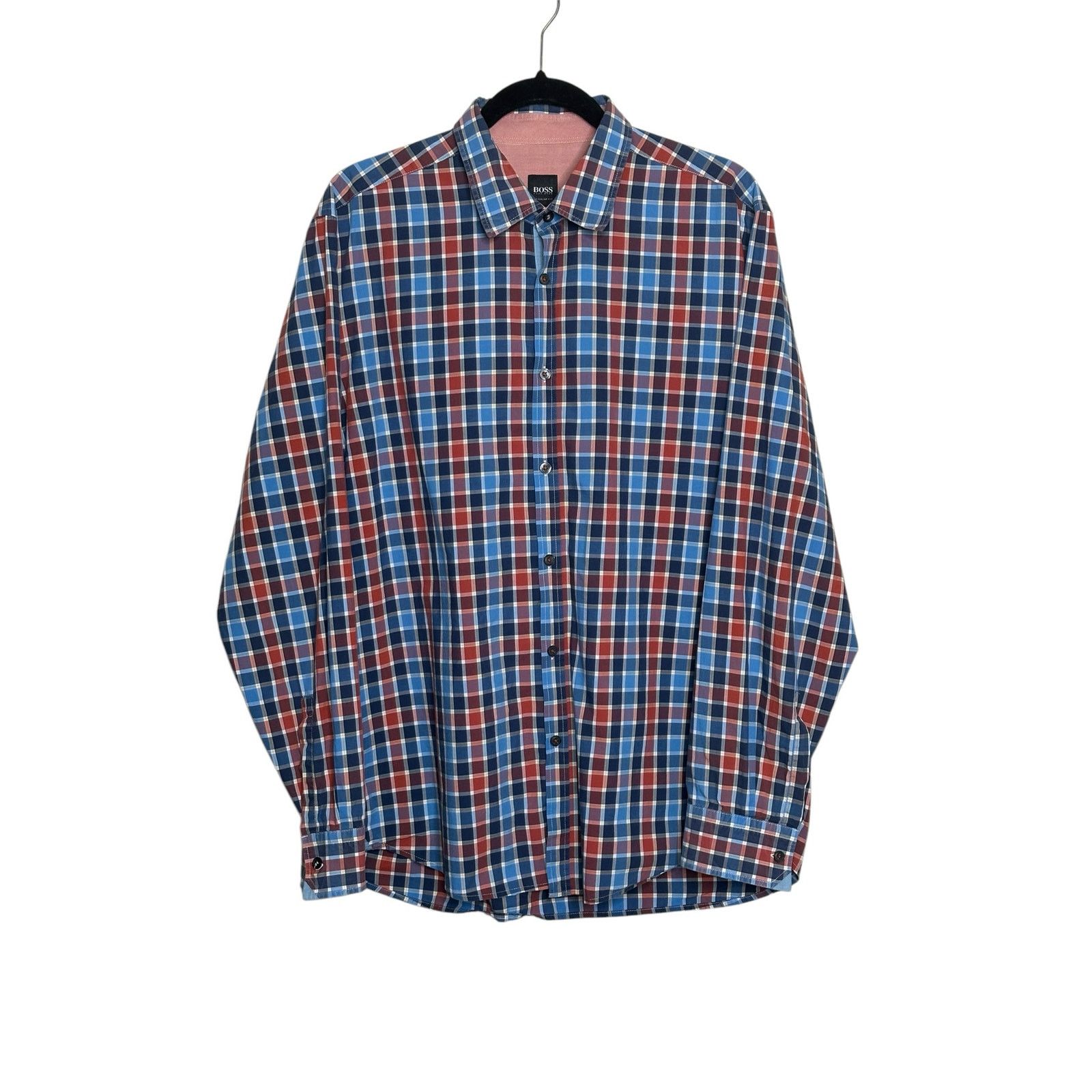 Hugo Boss Hugo Boss Blue Red Check Long Sleeves Casual Shirt size XL Size US XL / EU 56 / 4 - 10 Thumbnail