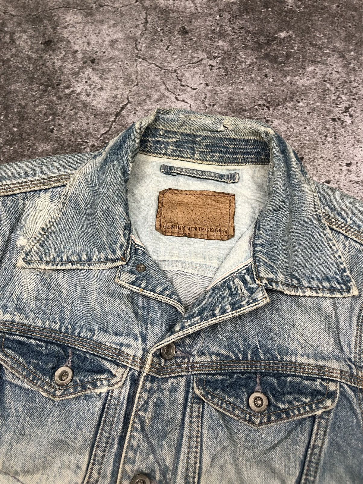 GOA G.O.A Selvedge Ripped Denim Jacket Size US M / EU 48-50 / 2 - 3 Thumbnail