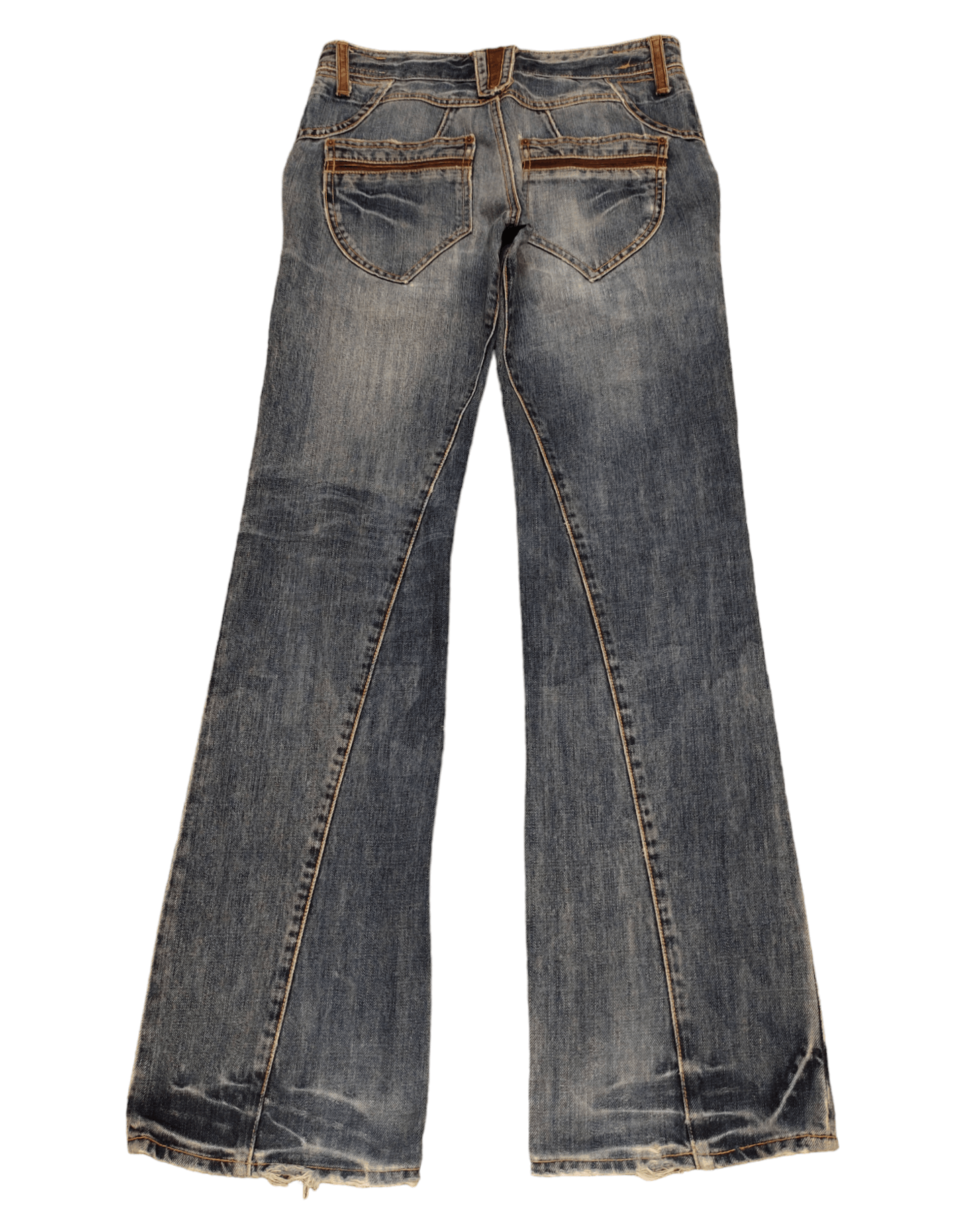 If Six Was Nine Flare Jeans Michel Klein Distress Faded Bootcut Y2k Street Size US 30 / EU 46 - 1 Thumbnail